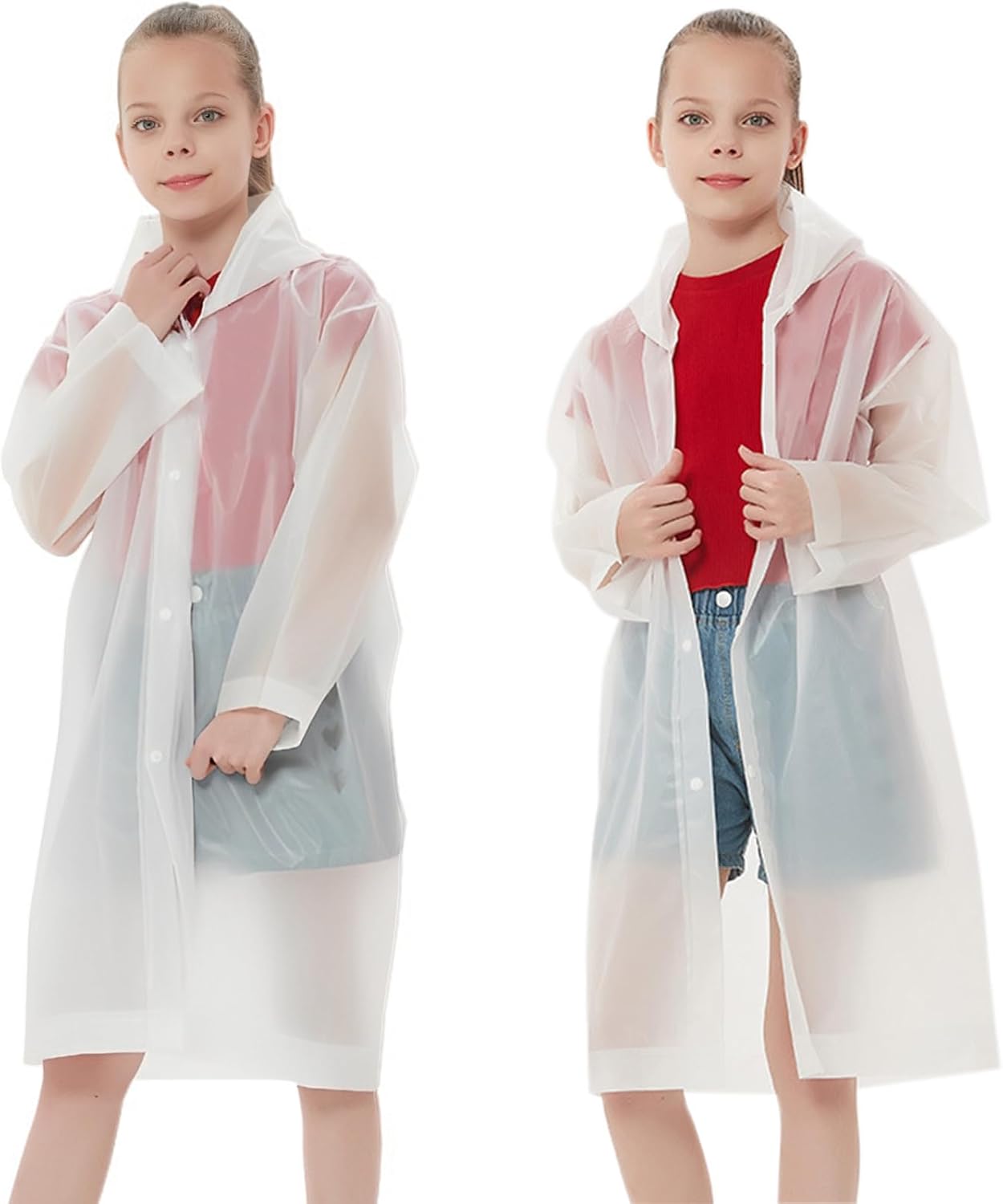 UPSEN Reusable Rain Ponchos for Kids