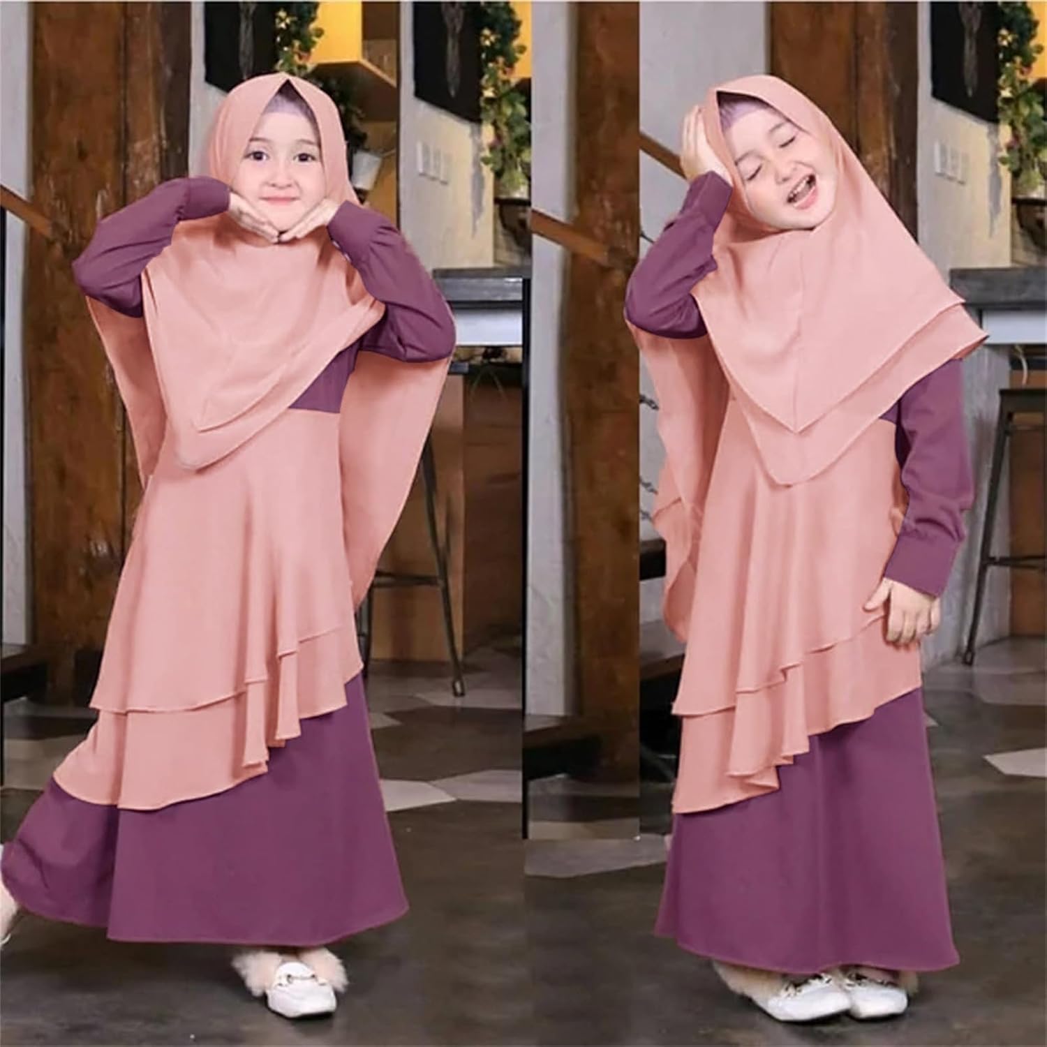 Hijab Abaya Robe for Baby Girls Soft Full Coverage Sleepy Look