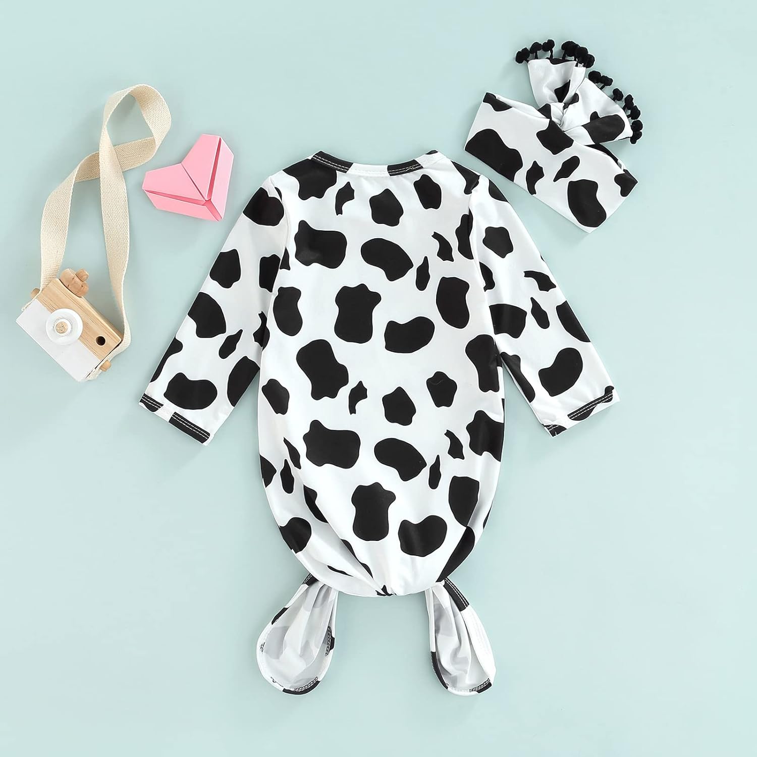FIOMVA Newborn Baby Knotted Nightgown Organic Cotton Gown