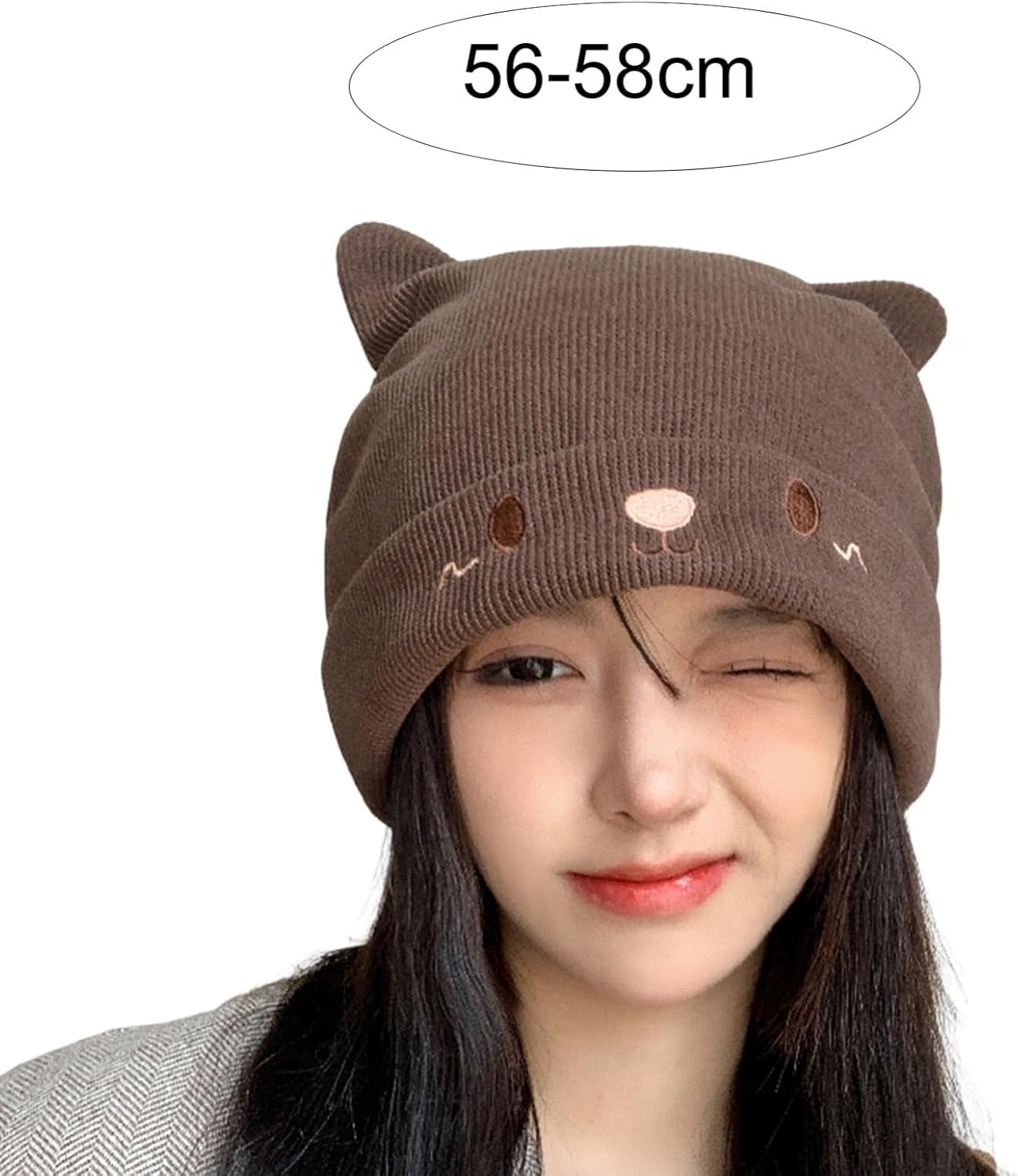Generic Cute Cat Ear Knit wool and fleece Mix Baby Hat