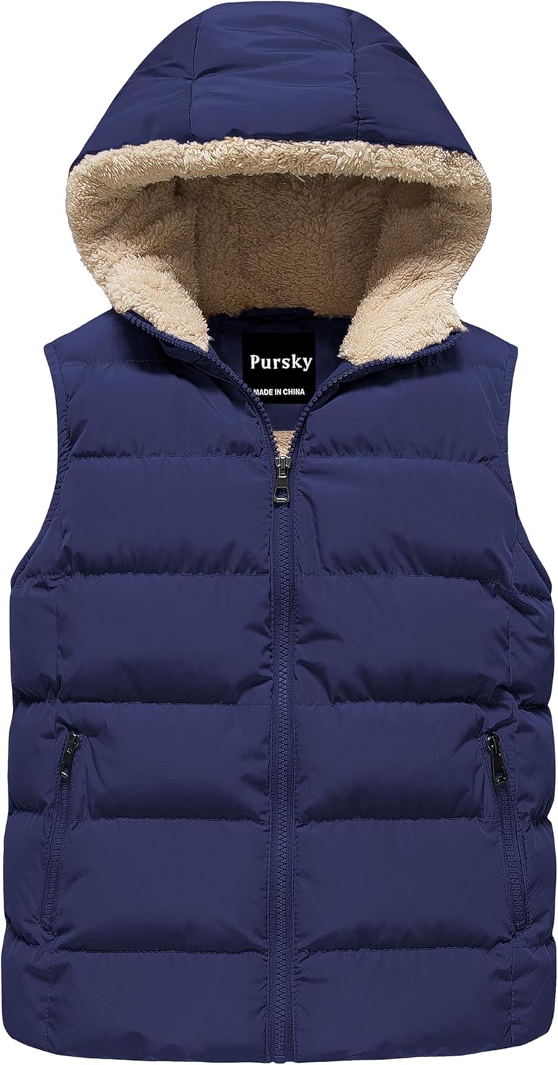 Pursky Girls Boys Hooded Puffer Vest