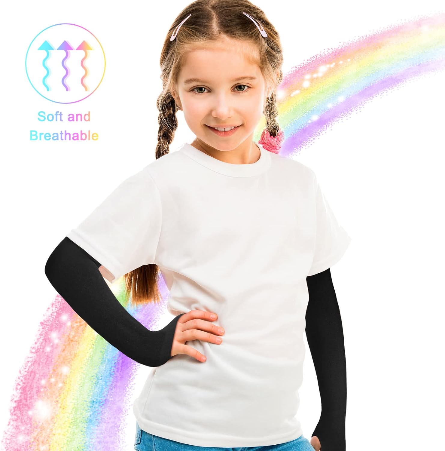 Zhanmai Kids Arm Sleeves Comfortable Breathable and Perfect for Sports
