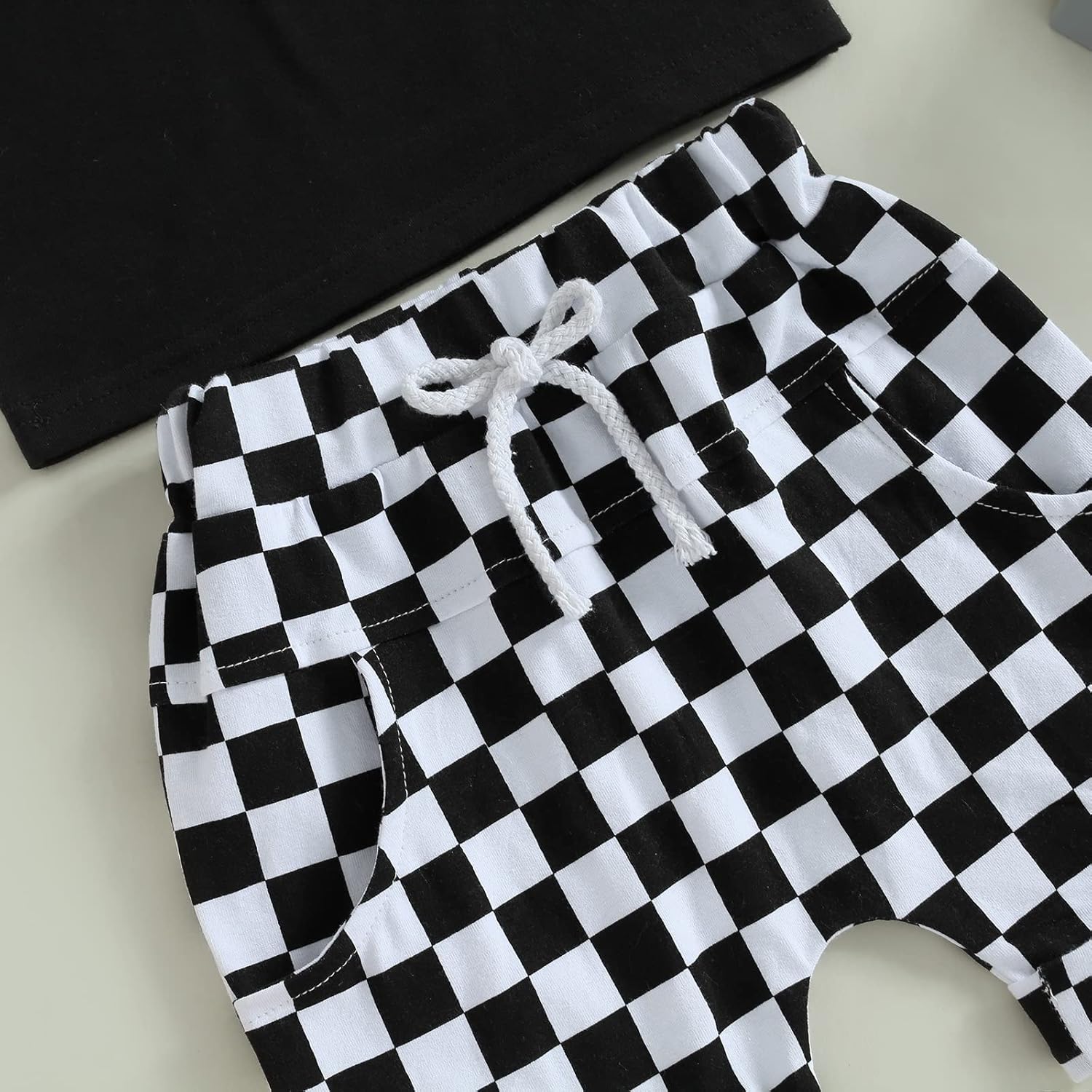 Adjustable Baby Boy Girl Checkered Set