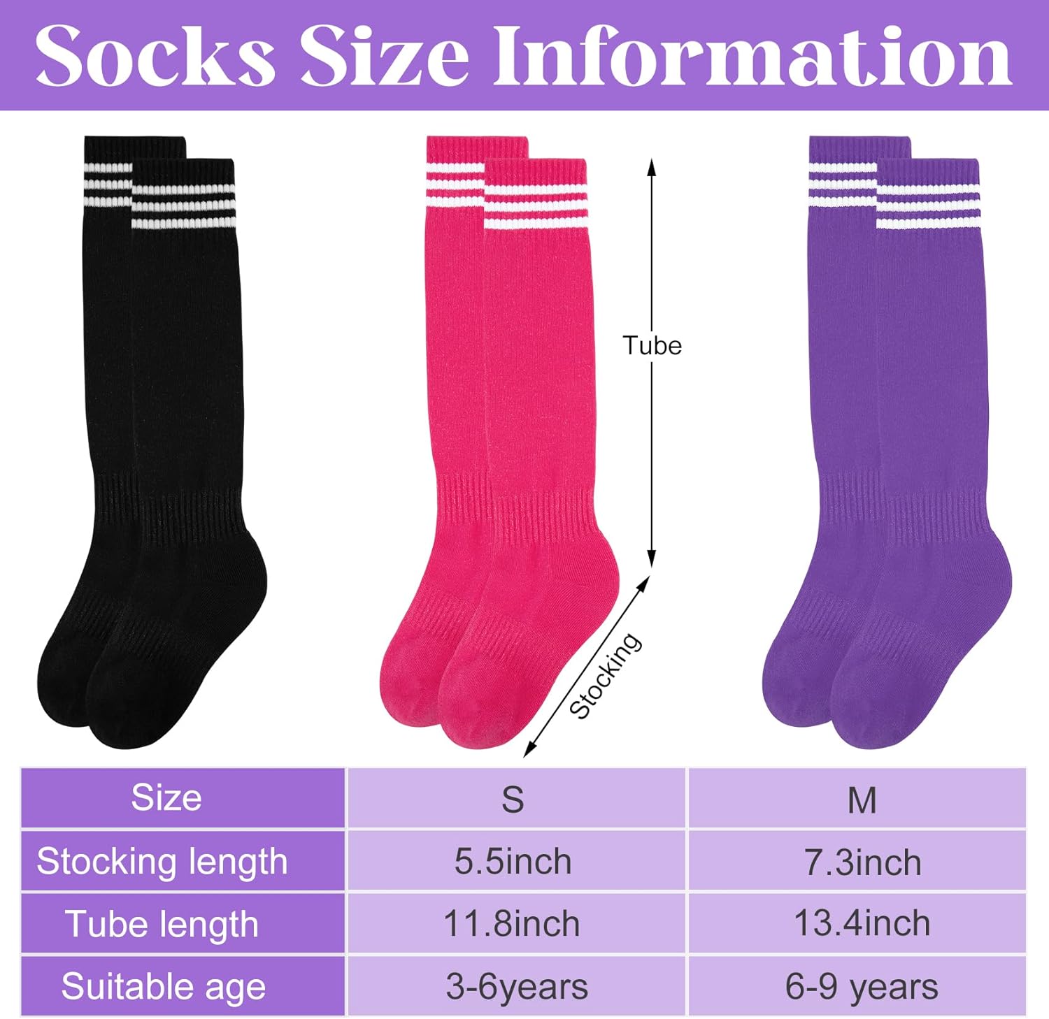 YSense Kids Soccer Socks Long Cotton Youth