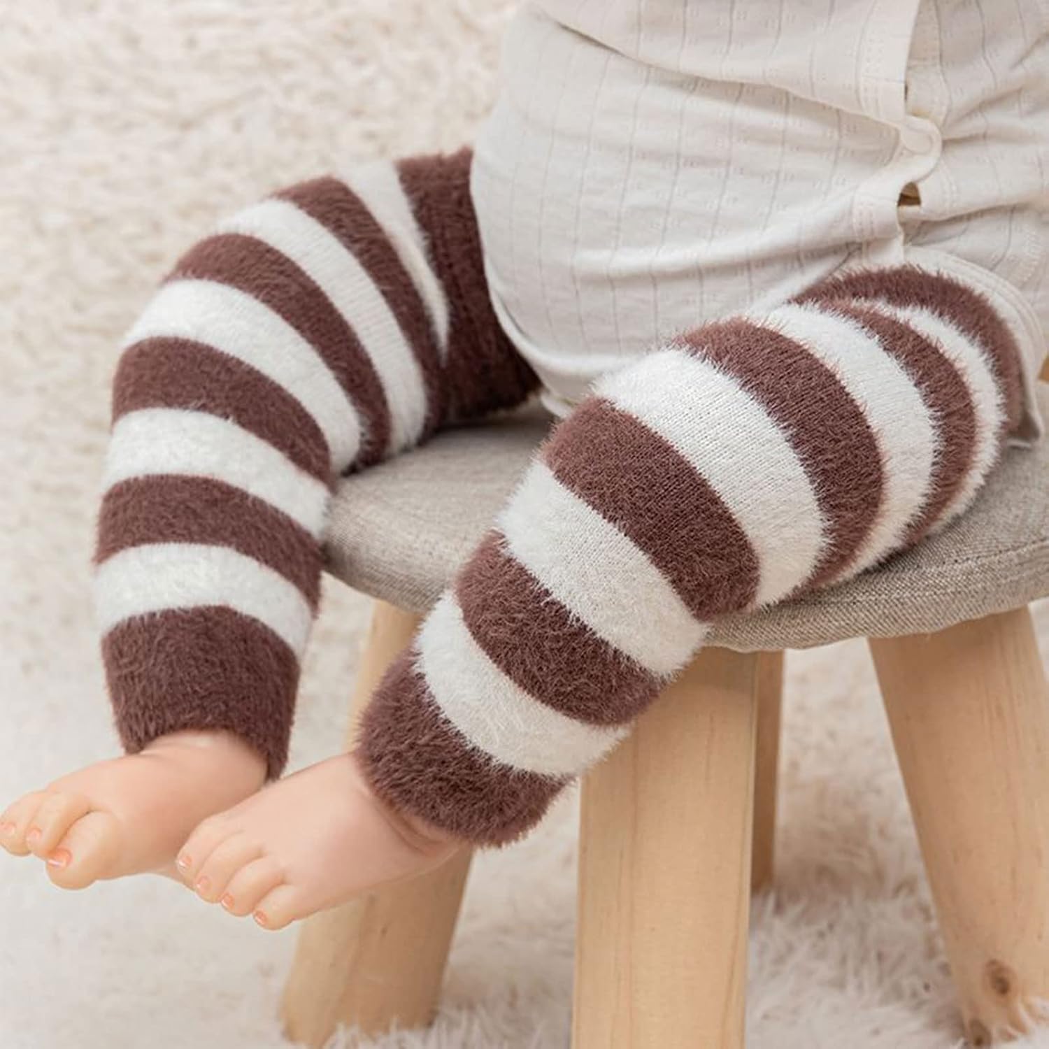 XEPST 2 Pairs Stripe Baby LegWarmers Unisex for 0-5