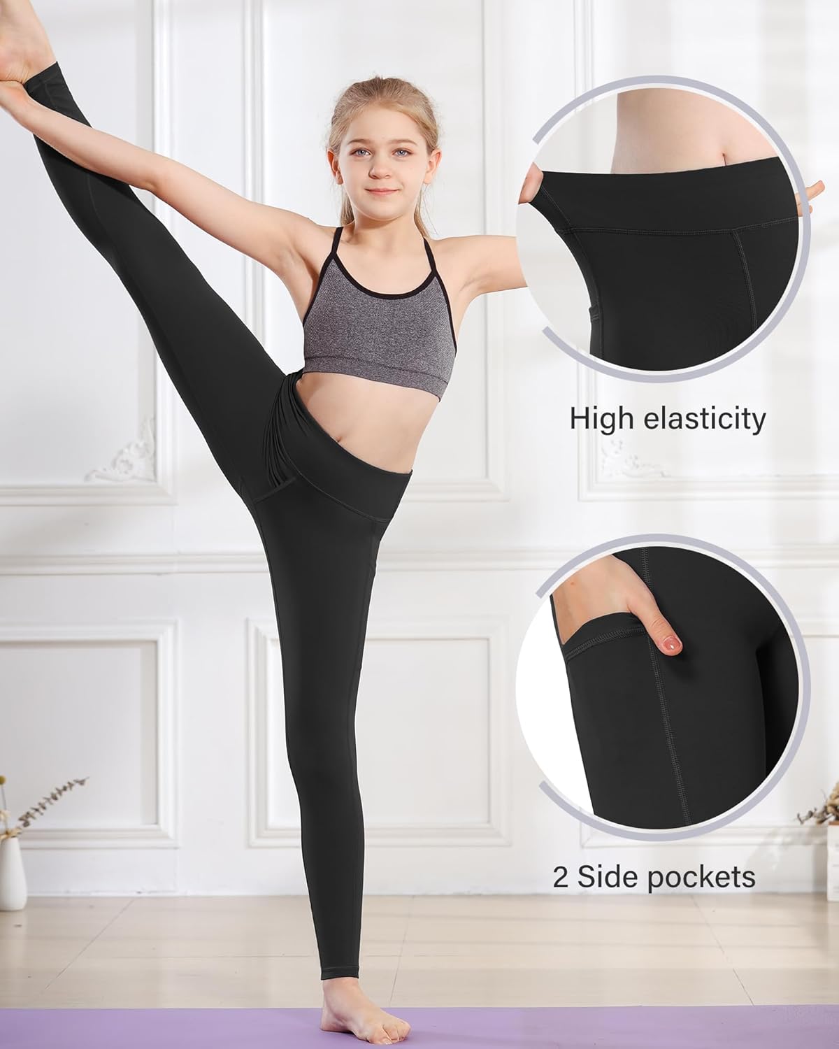 Stelle Girls Athletic Leggings for Dance Yoga