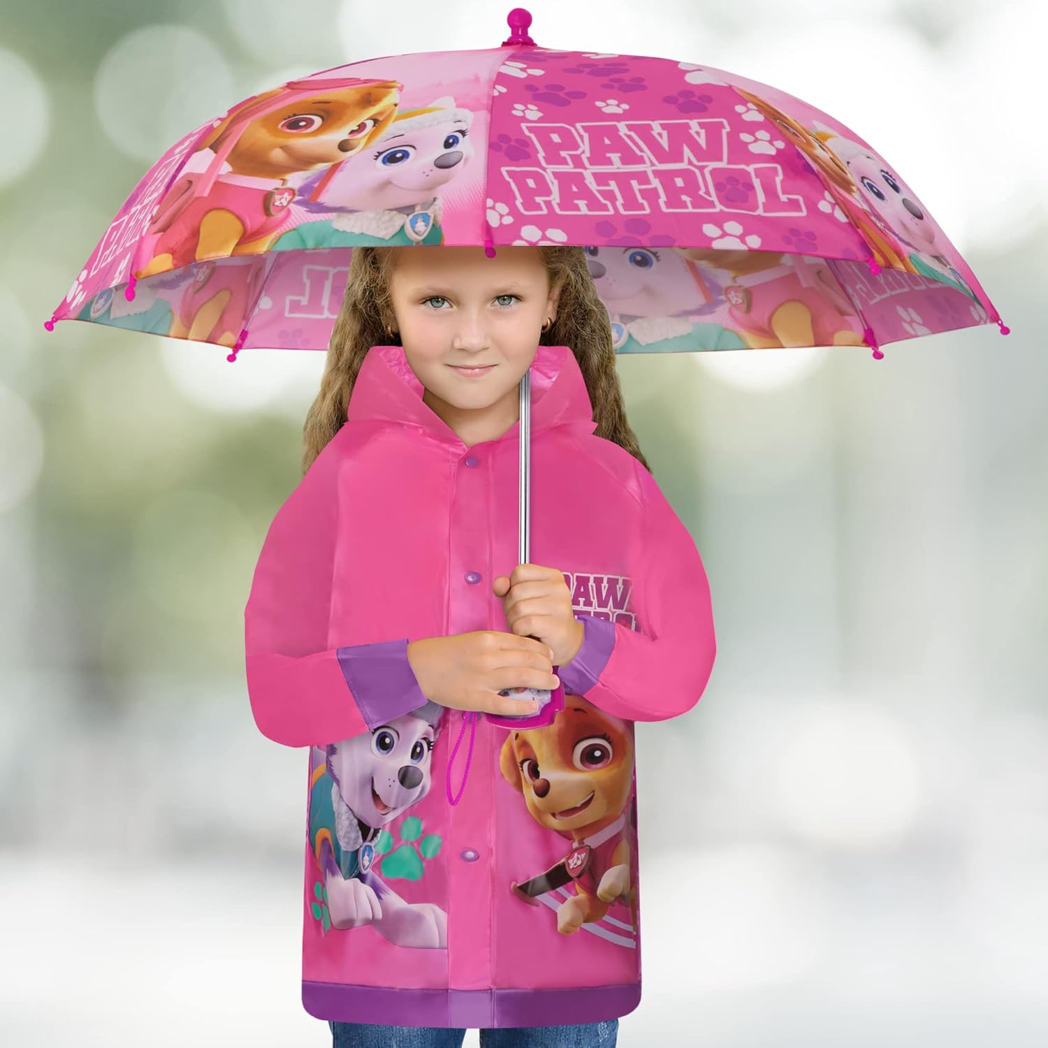 Paw Patrol Toddler Rain Umbrella Poncho Set Hero Rainwear for Kids