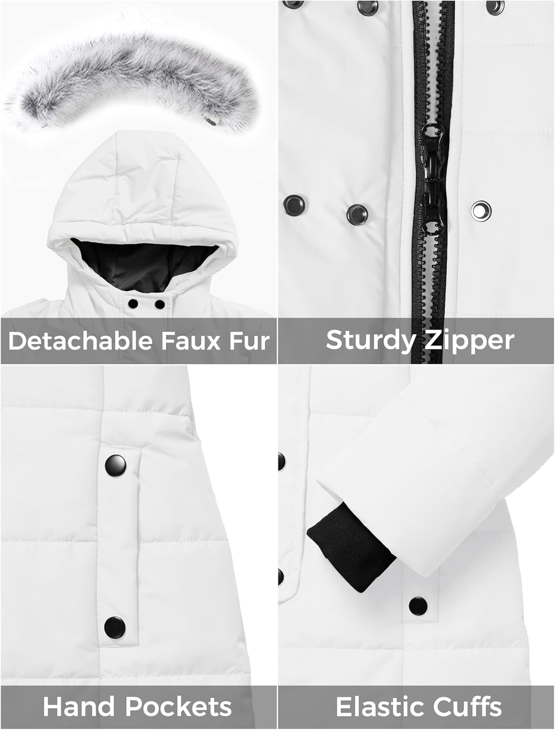 ZShow Girls Long Winter Coat Parka Waterproof Warm