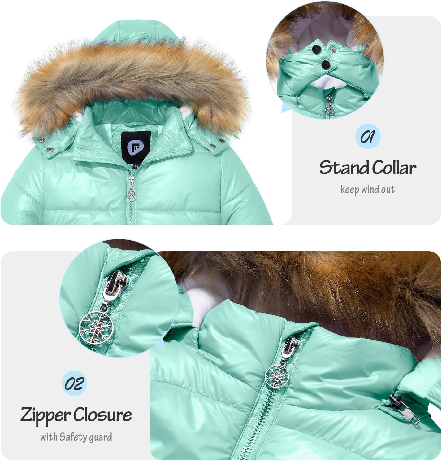 Garemcy Girls Metallic Winter Coat
