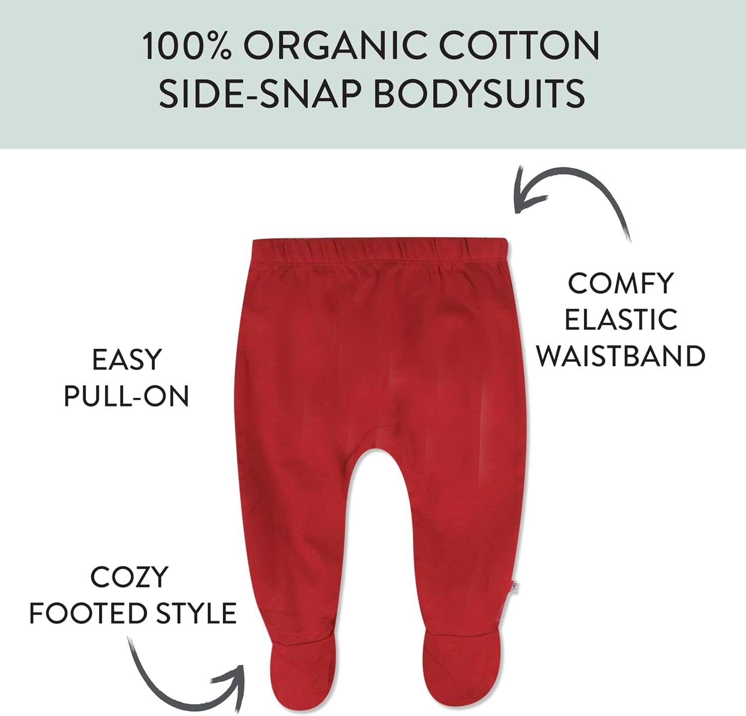 HonestBaby 3-Pack Organic Cotton Footed Pants for Babies