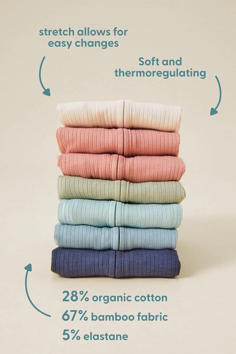 MORI Baby Pajamas with Zips Mitts