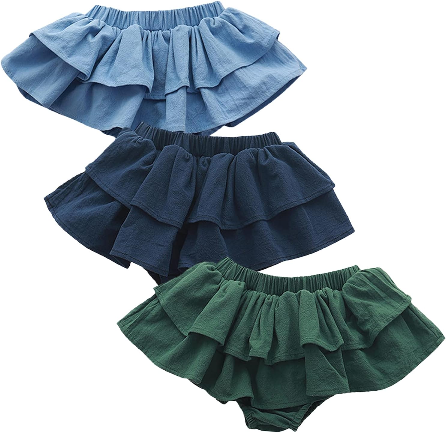 3PC EISHOW Floral Ruffle Cotton Bloomers