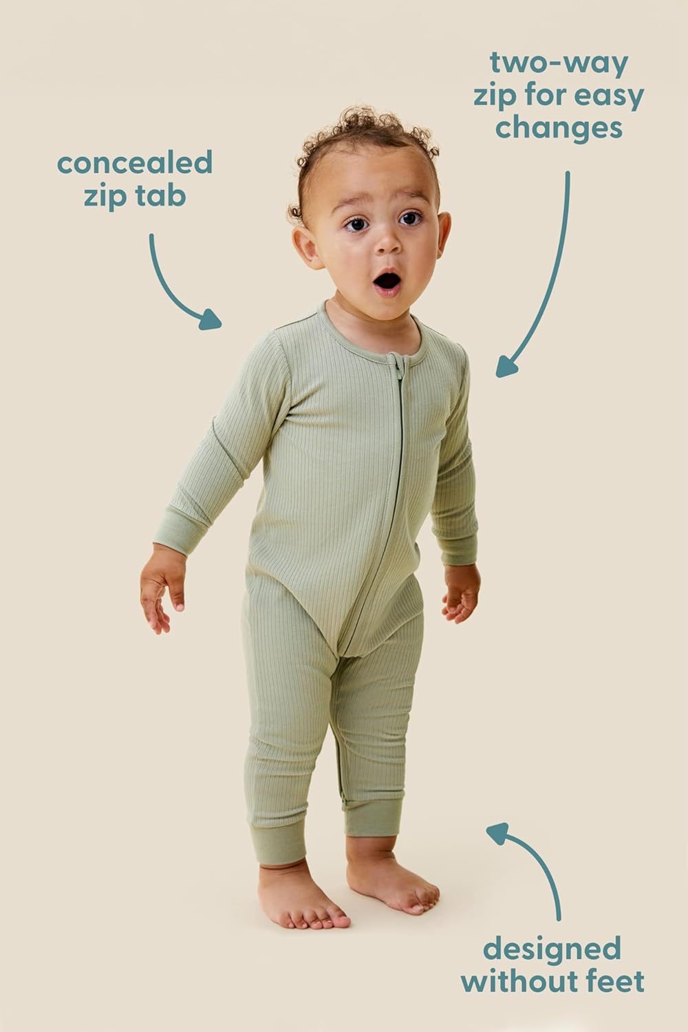 MORI Baby Pajamas with Zips Mitts