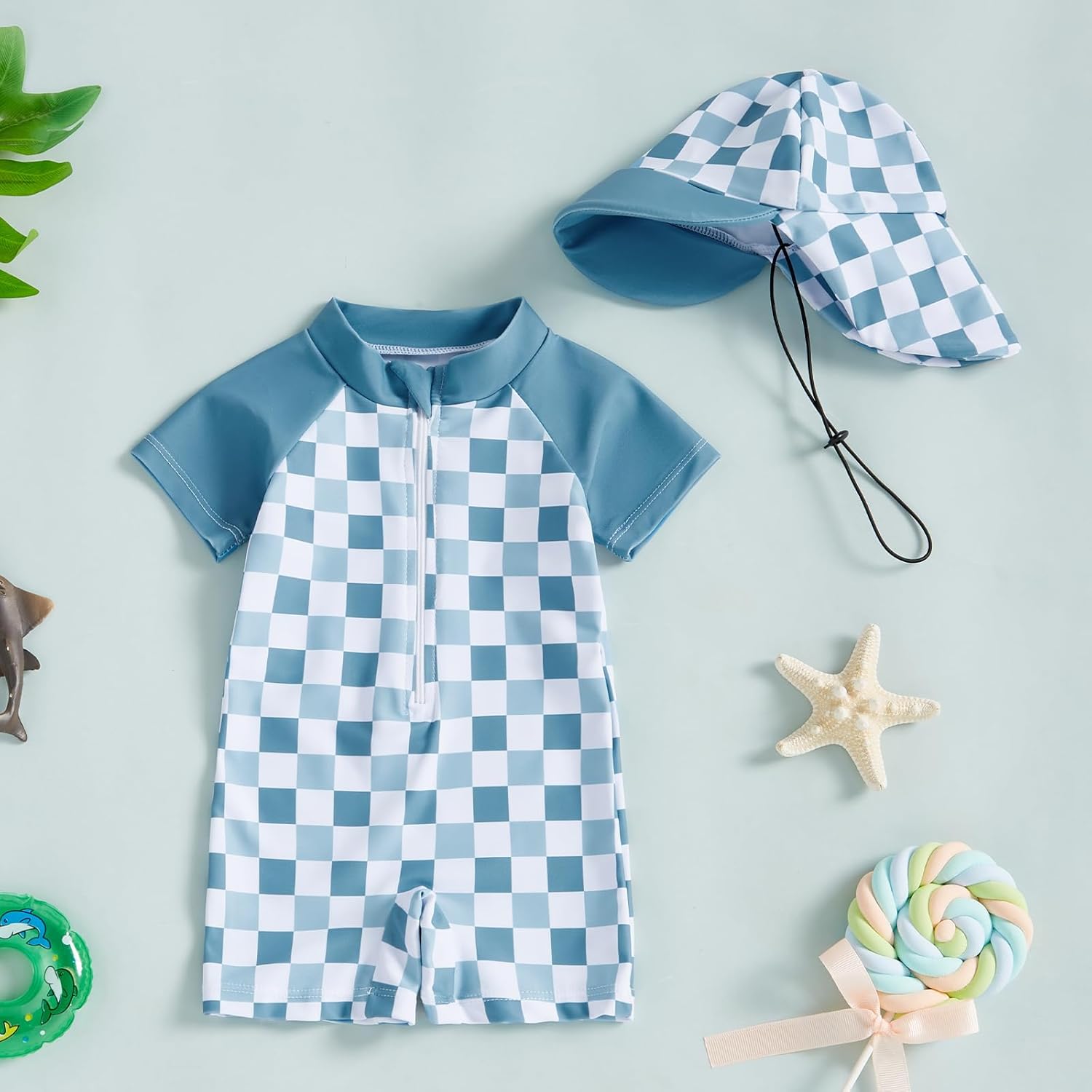 MAYUMMPY Swimwear Casual Zipper One-Piece Beachwear for Kids