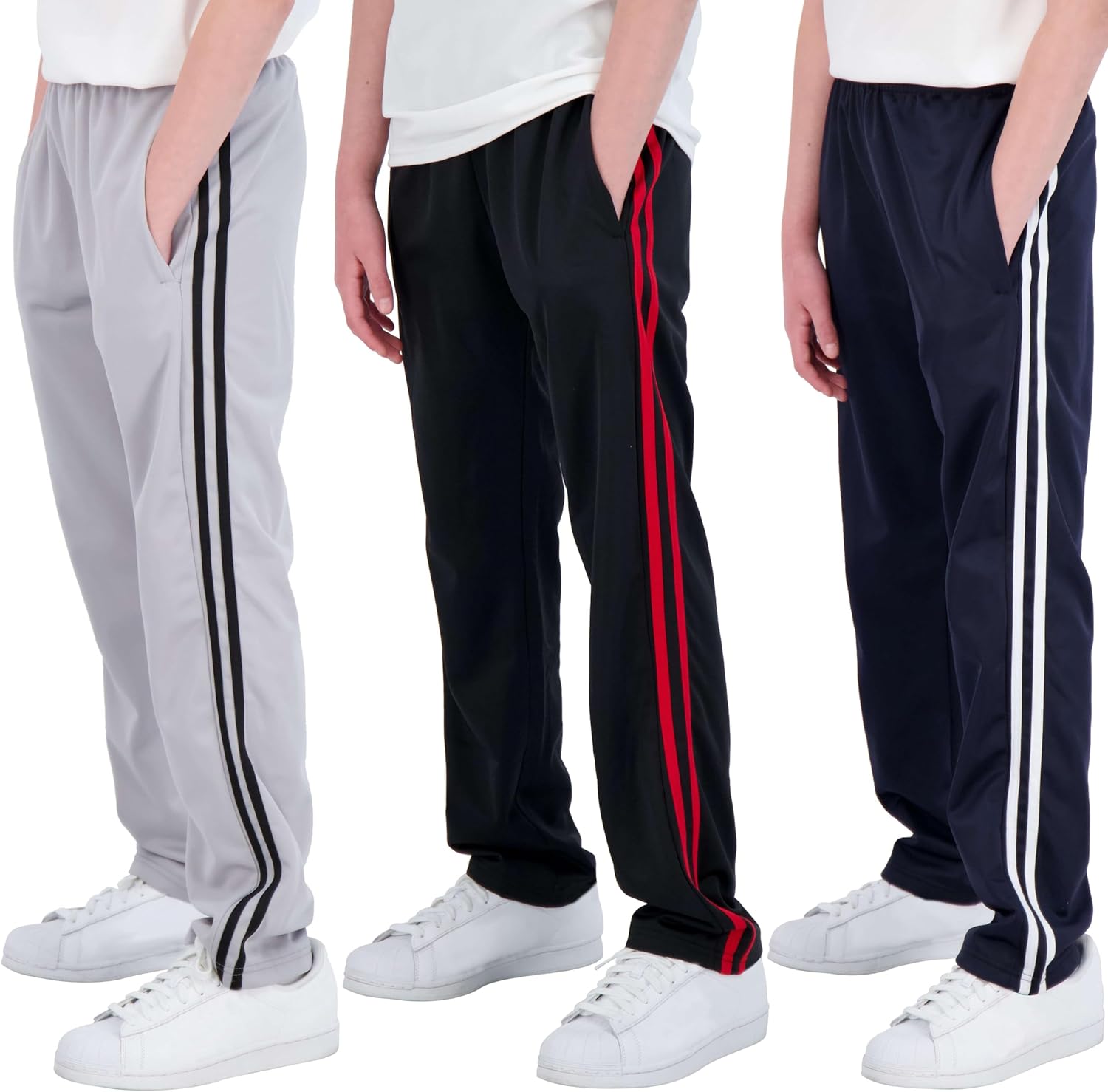 Real Essentials 3-Pack Boys Fleece Sweatpants