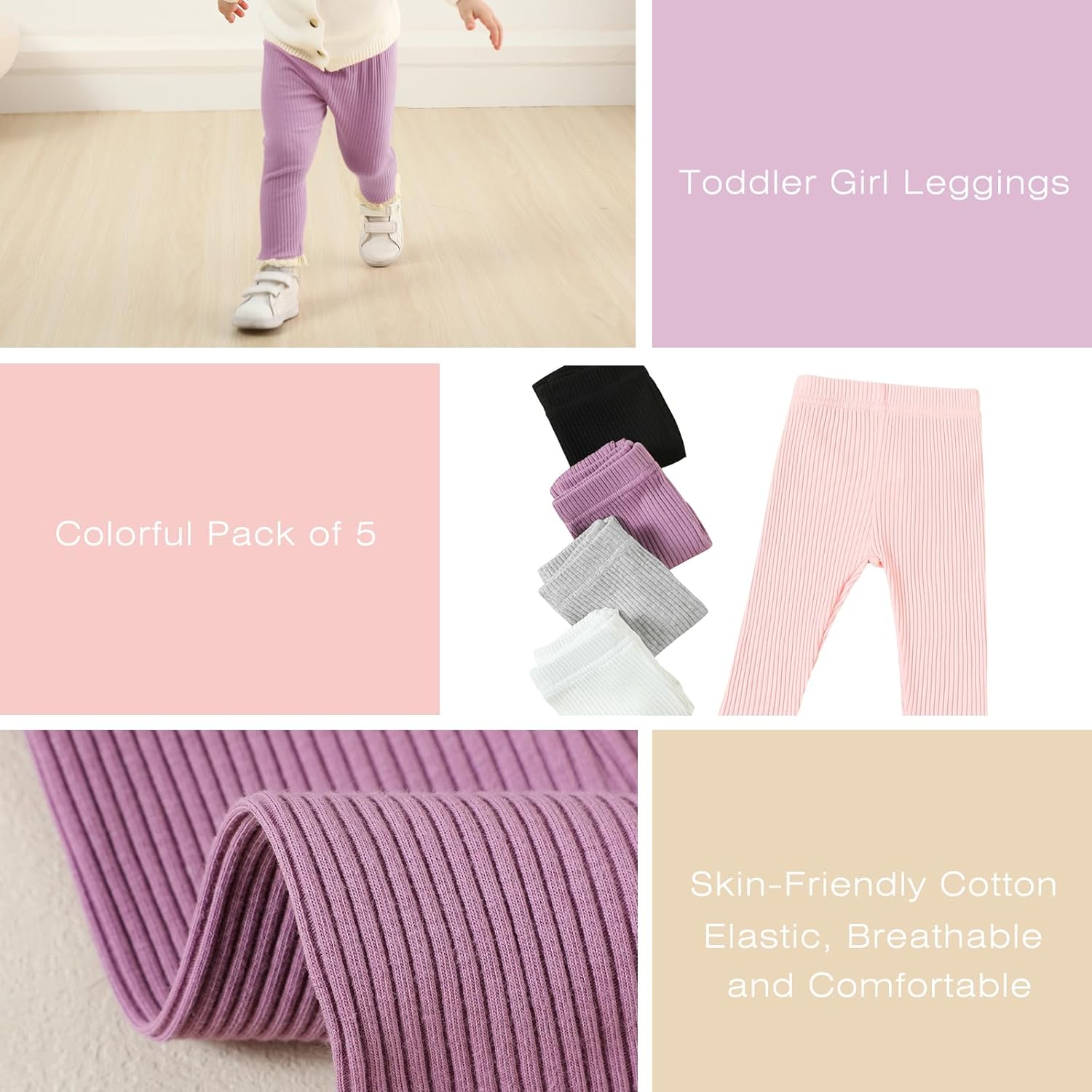 DREAM BUS 5-Pack Toddler Baby Girl Pants