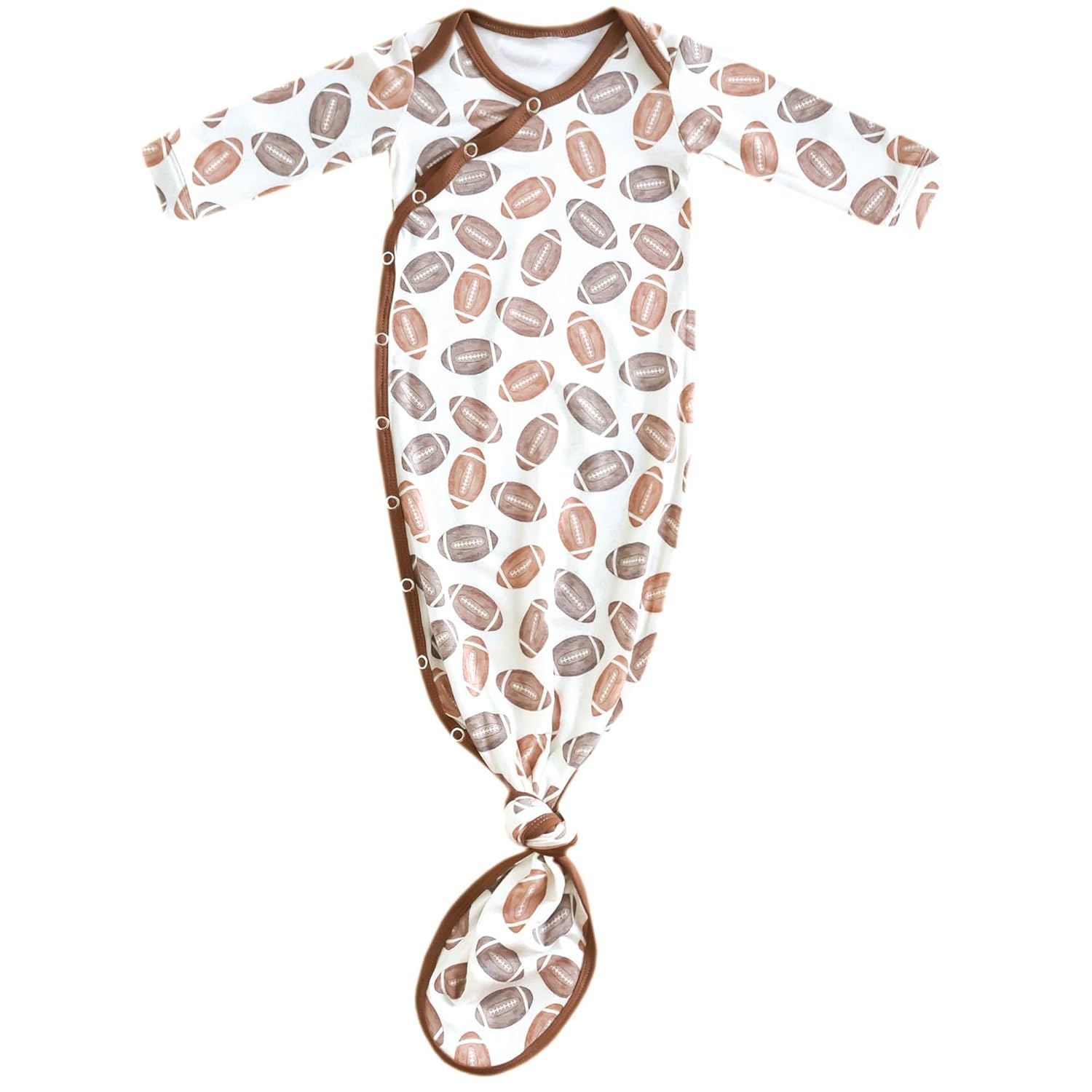 Copper Pearl Knotted Newborn Gown for Baby Boy and Girl