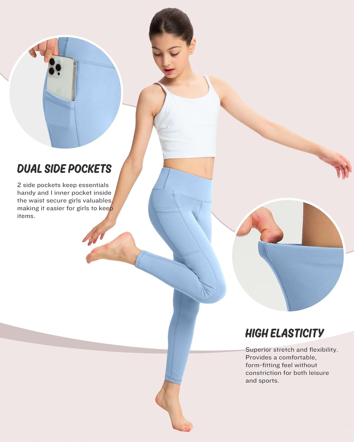 High Waisted Yoga Leggings for Girls