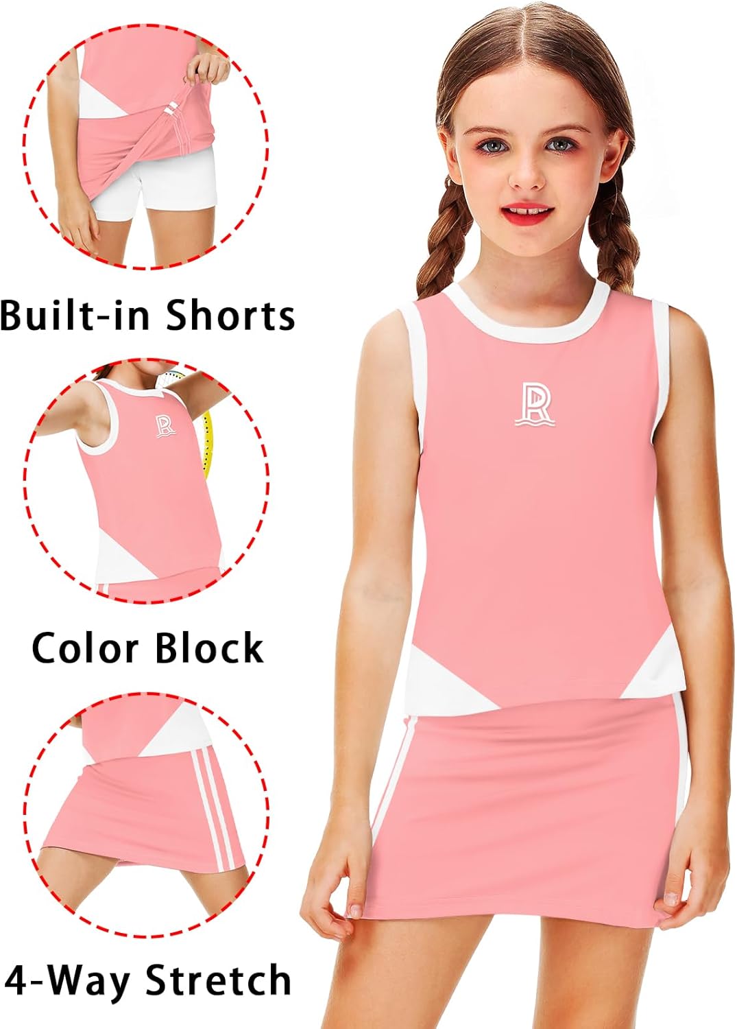 Remimi Girls Tennis Outfit Fresh Cool for Active Kids