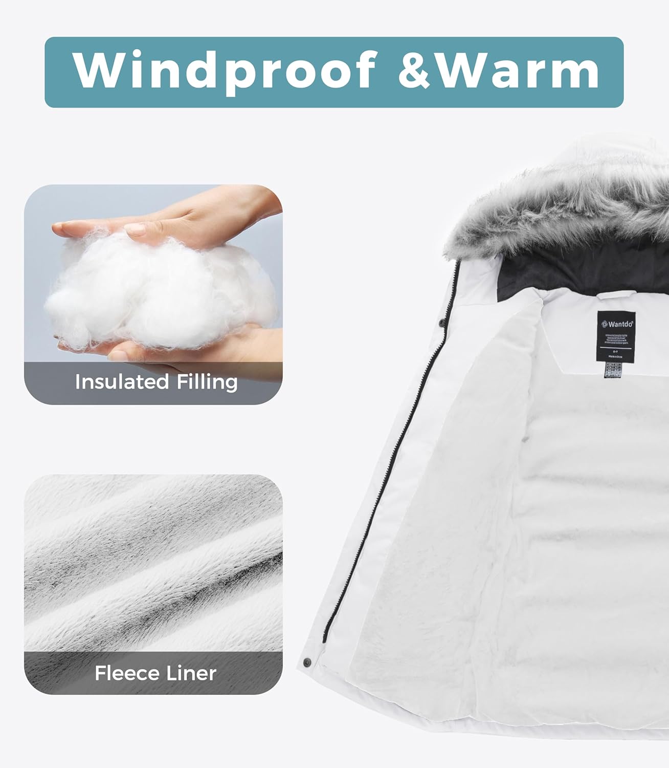 Wantdo Girls Winter Coat - Warm Windproof Parka for Cold Weather
