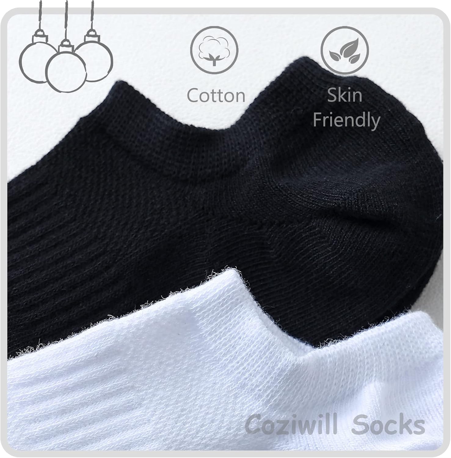 CoziWill Socks No Show Girls 12 Pair