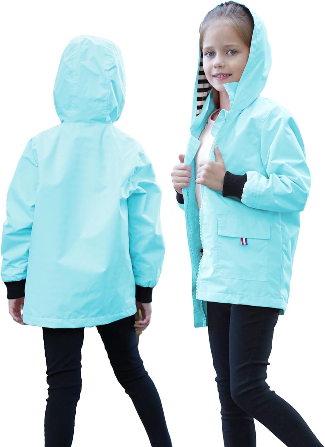 Hiheart Boys Girls Waterproof Hooded Jackets
