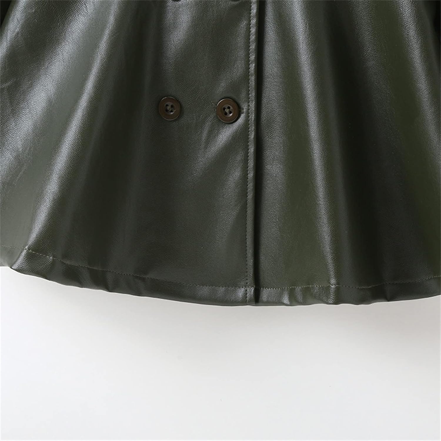 AMIMOJY Kids Girls Patchwork Long Sleeve Leather Dress Jacket Winter Coats