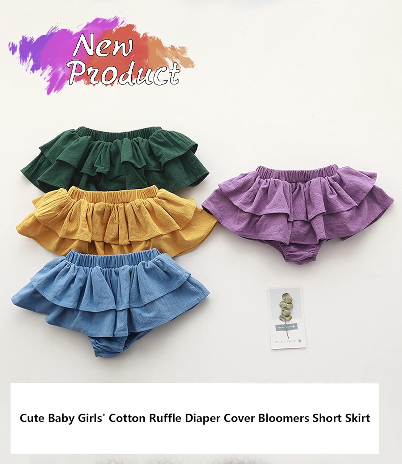 3PC EISHOW Floral Ruffle Cotton Bloomers
