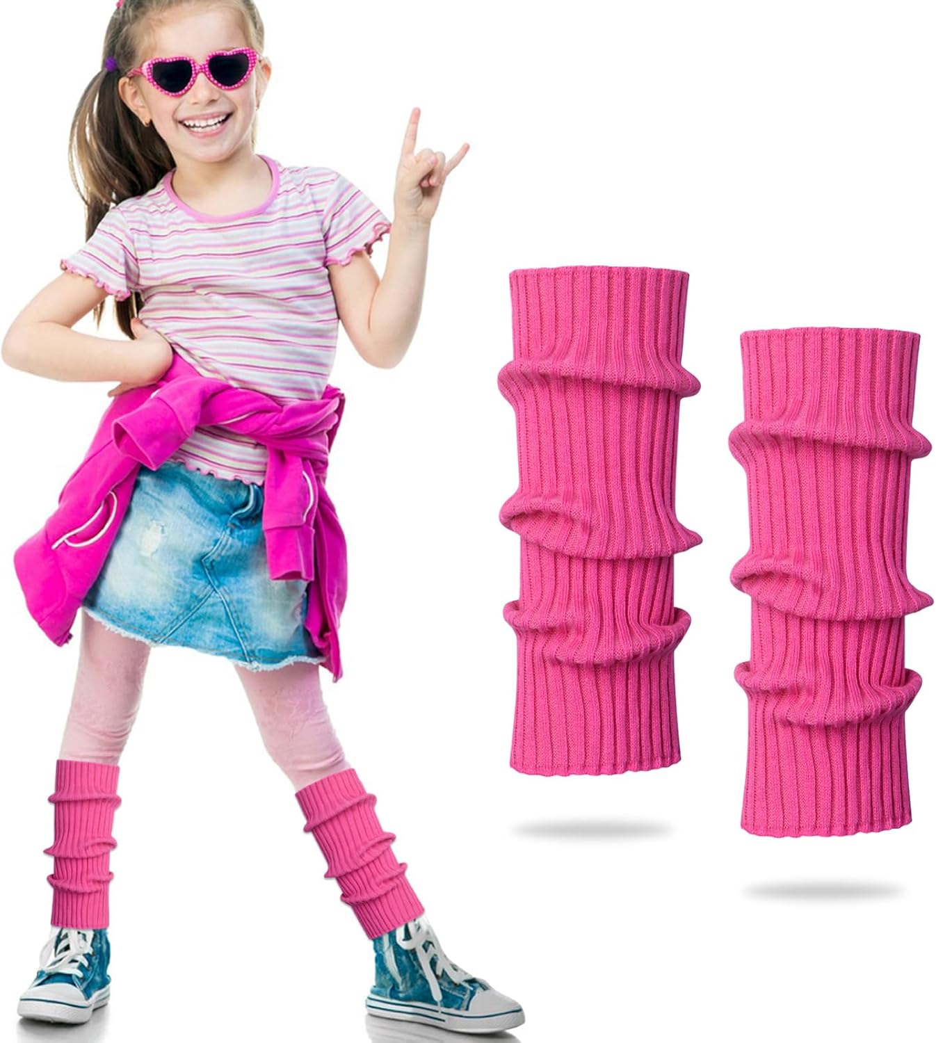 Bounce Back Knockout neon leg warmers for kids
