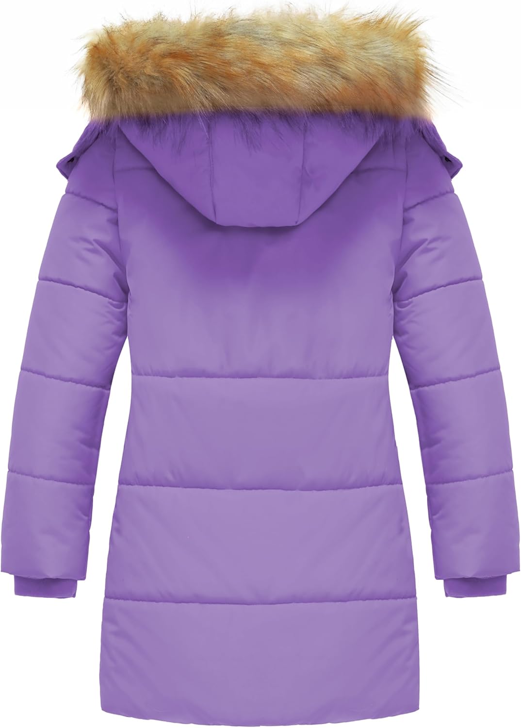 Wantdo Girls Winter Jacket Long Puffer Coat Fleece Outerwear Jacket with Hood Waterproof