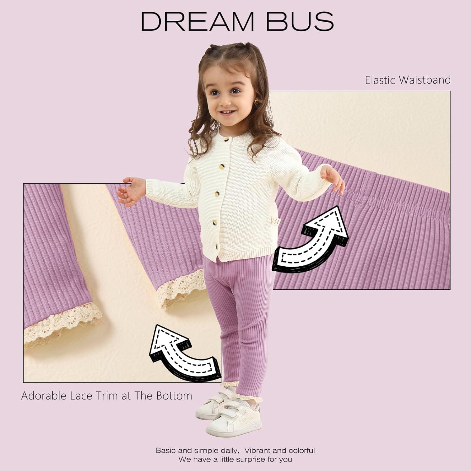 DREAM BUS 5-Pack Toddler Baby Girl Pants