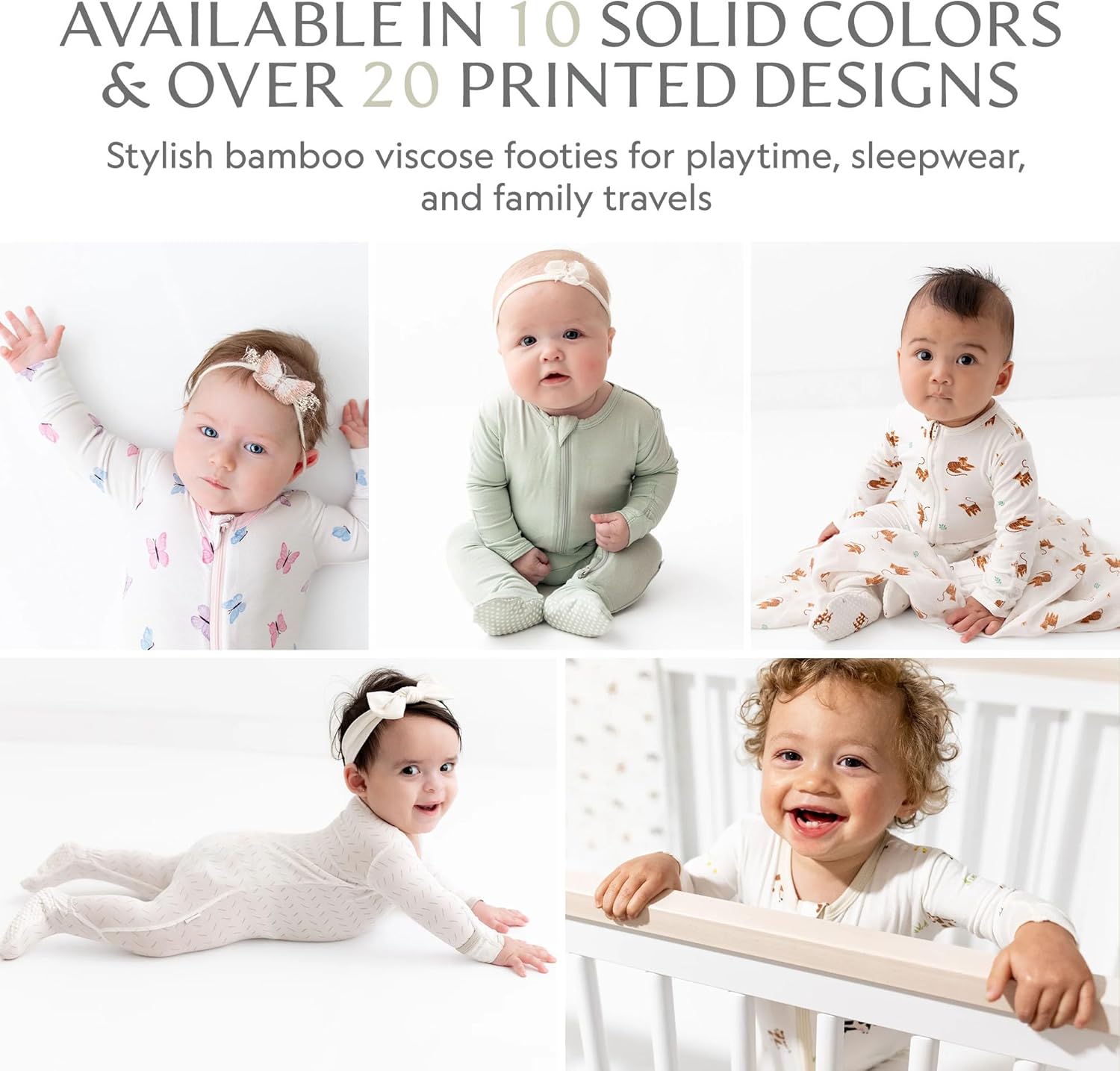Bamboo Little Soft Baby Footie Pajama Set for 0-24 Months