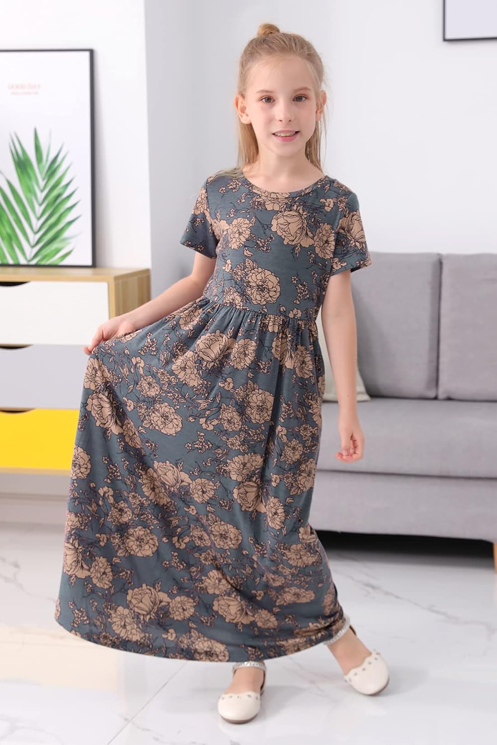 Floral Print Dress with Pockets