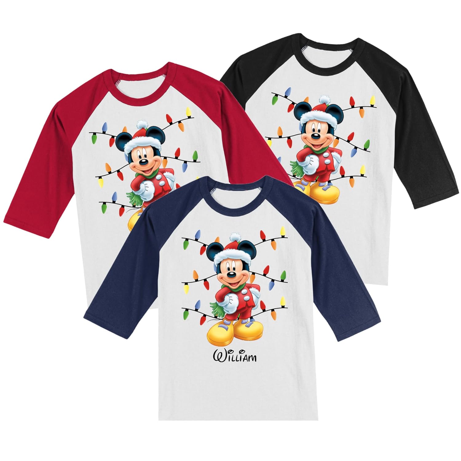 Personalized Mickeys Christmas Family T-Shirt Set - Matching Sets for Kids Adults