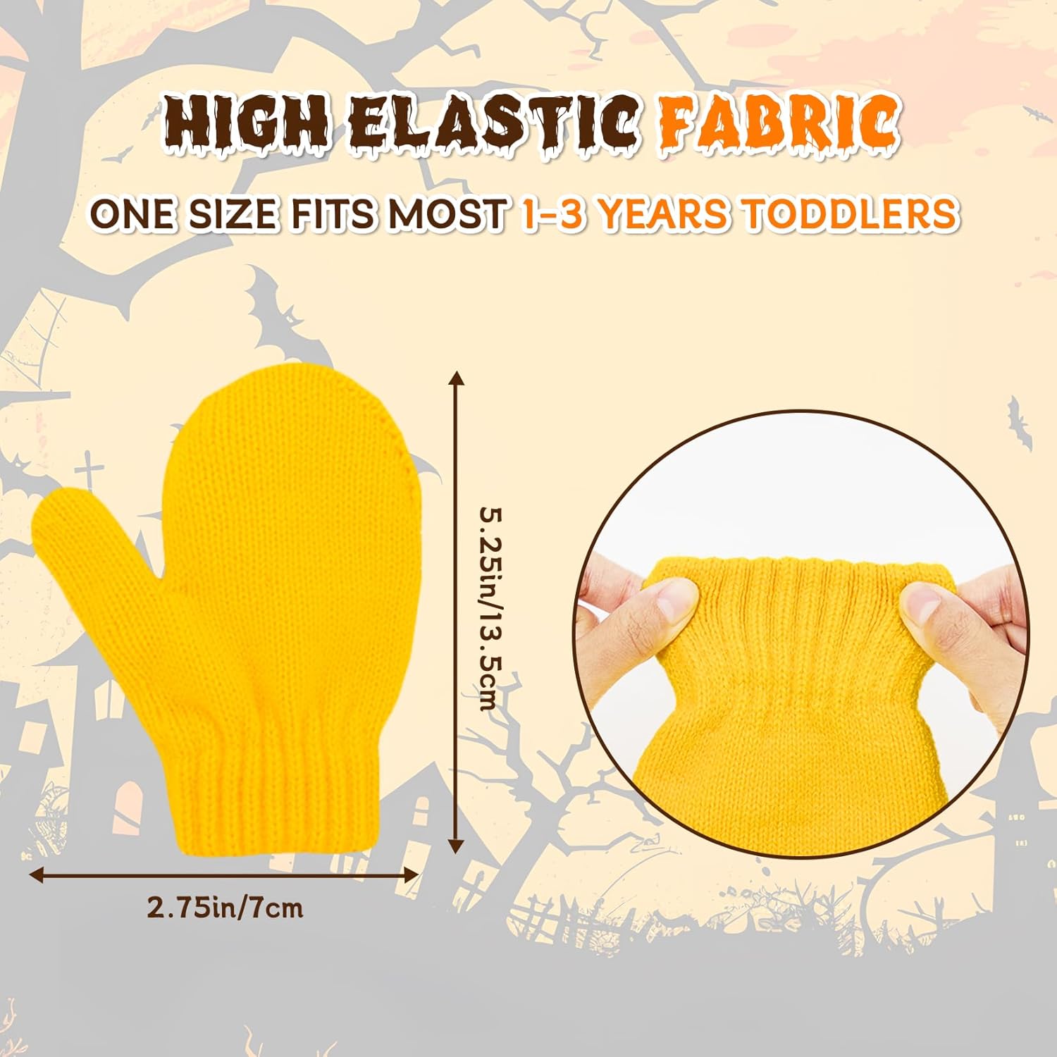 Thick-Knit Winter Gloves for Kids Soft Warm Trick