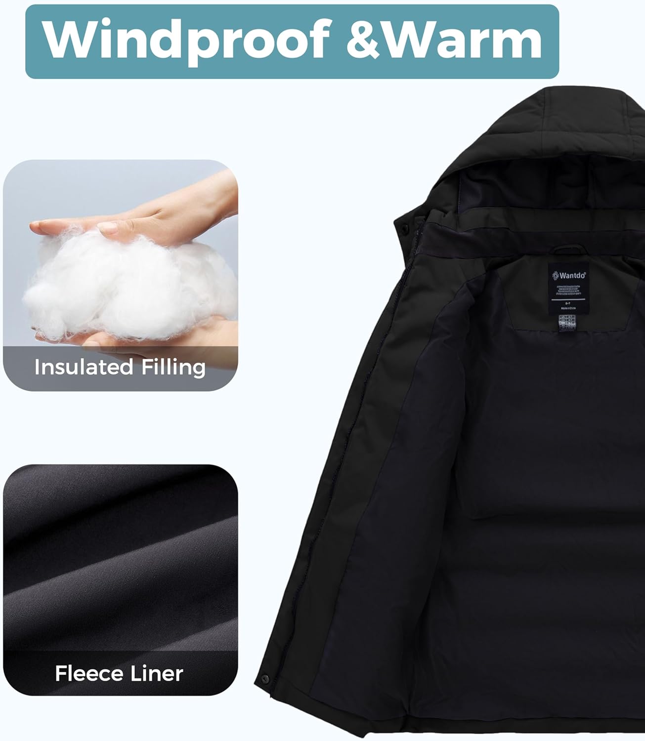 Instantiable Wantdo Girls Puffer Jacket Warm Padded Winter Coat Waterproof Fuzzy