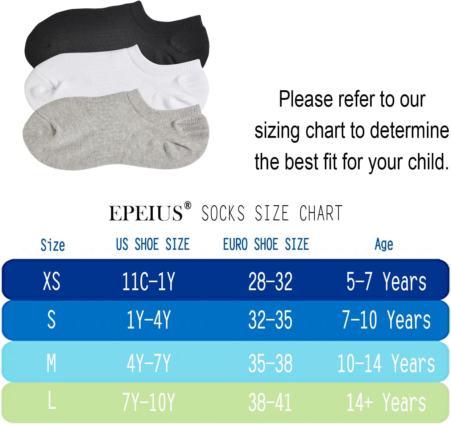 EPEIUS Kids No Show Socks 612 Pack