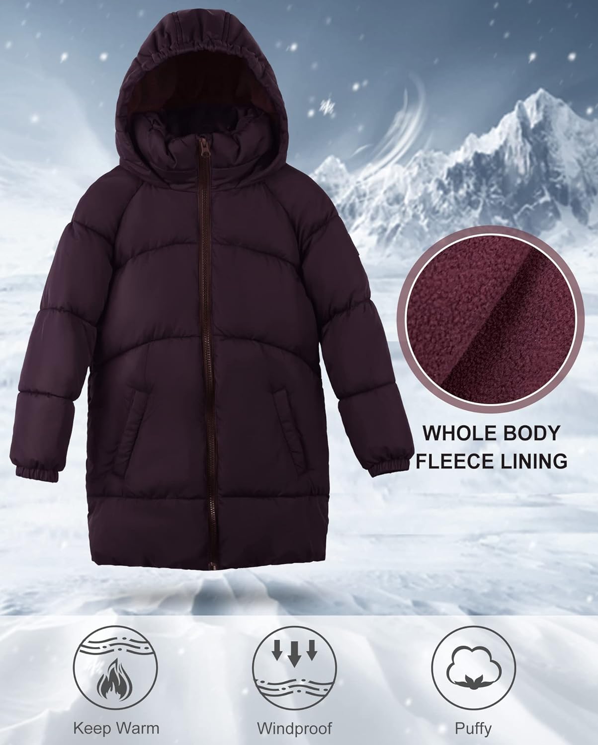 SOLOCOTE - Girls Winter Coats Soft Warm and Durable jackets for Kids
