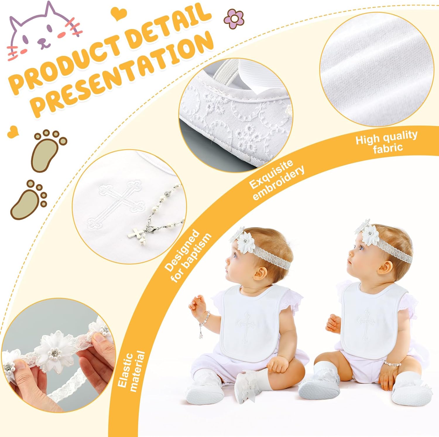 Bunnycool 5-Piece Baptism Set for Baby Girl