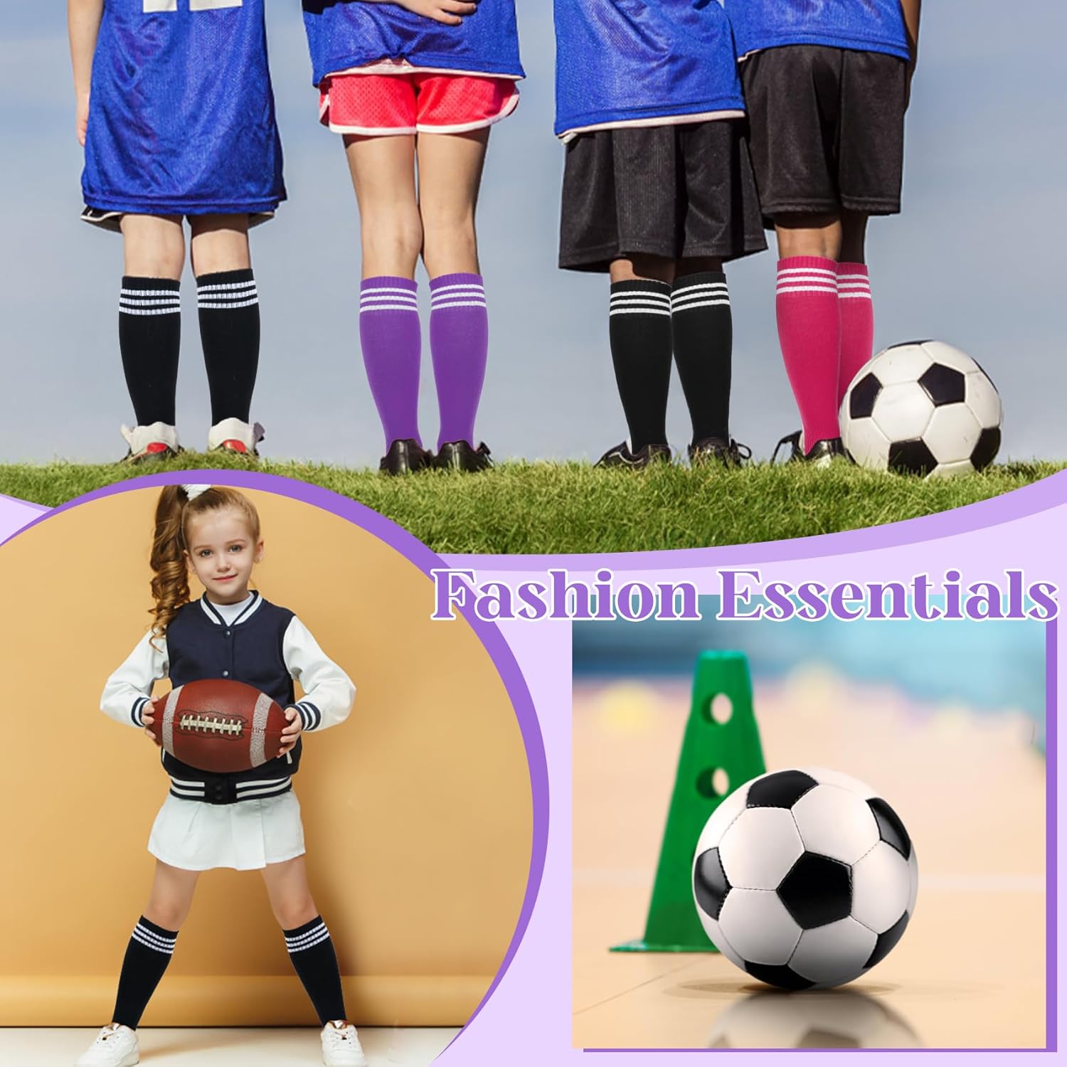 YSense Kids Soccer Socks Long Cotton Youth