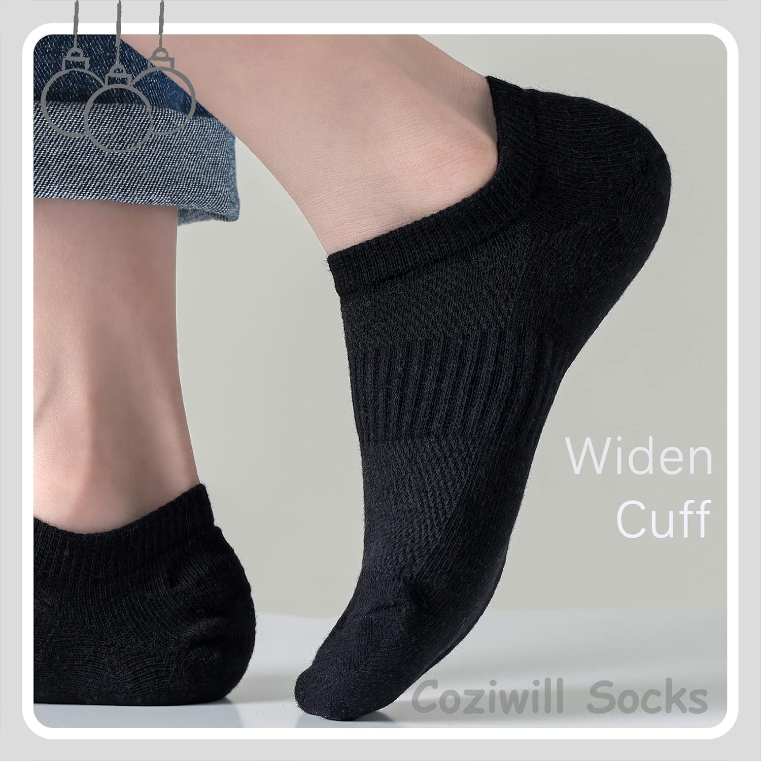 CoziWill Socks No Show Girls 12 Pair