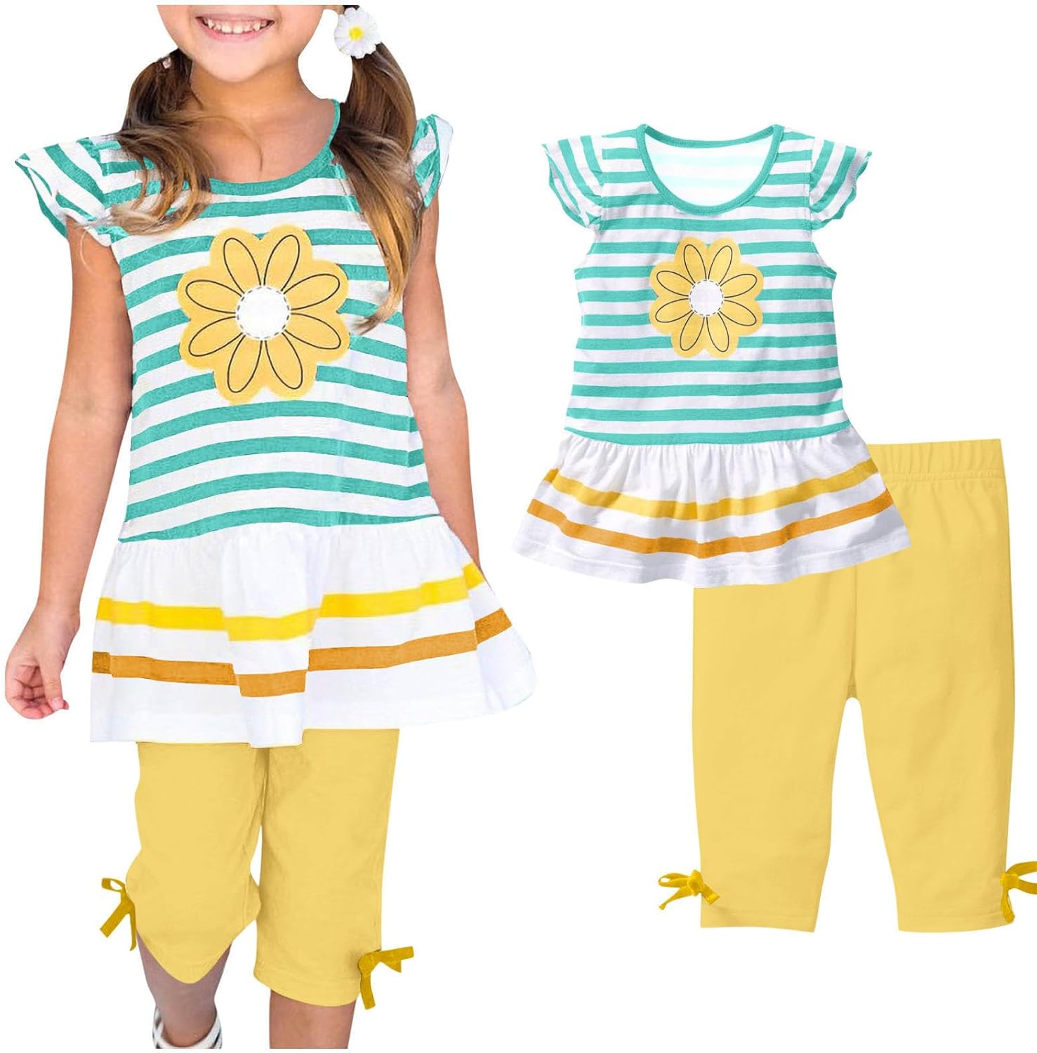 Girls 1-10 Summer Outfits - Cute Striped Set