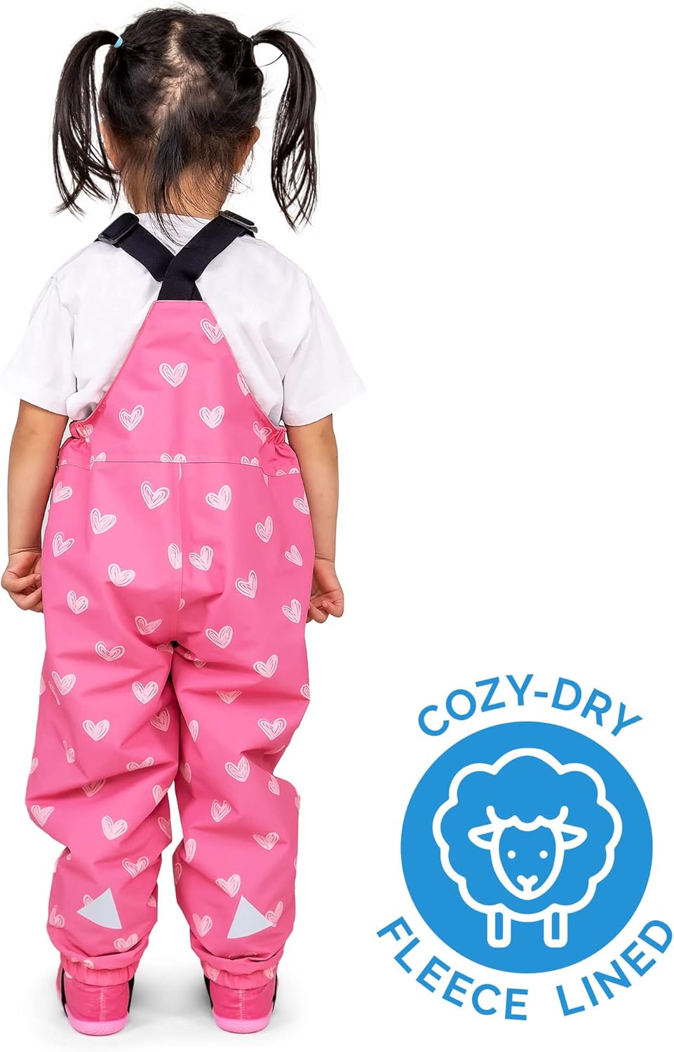 JAN JUL Waterproof Snow Bib Pants Toddler and Kids Fleece-Lining Overalls