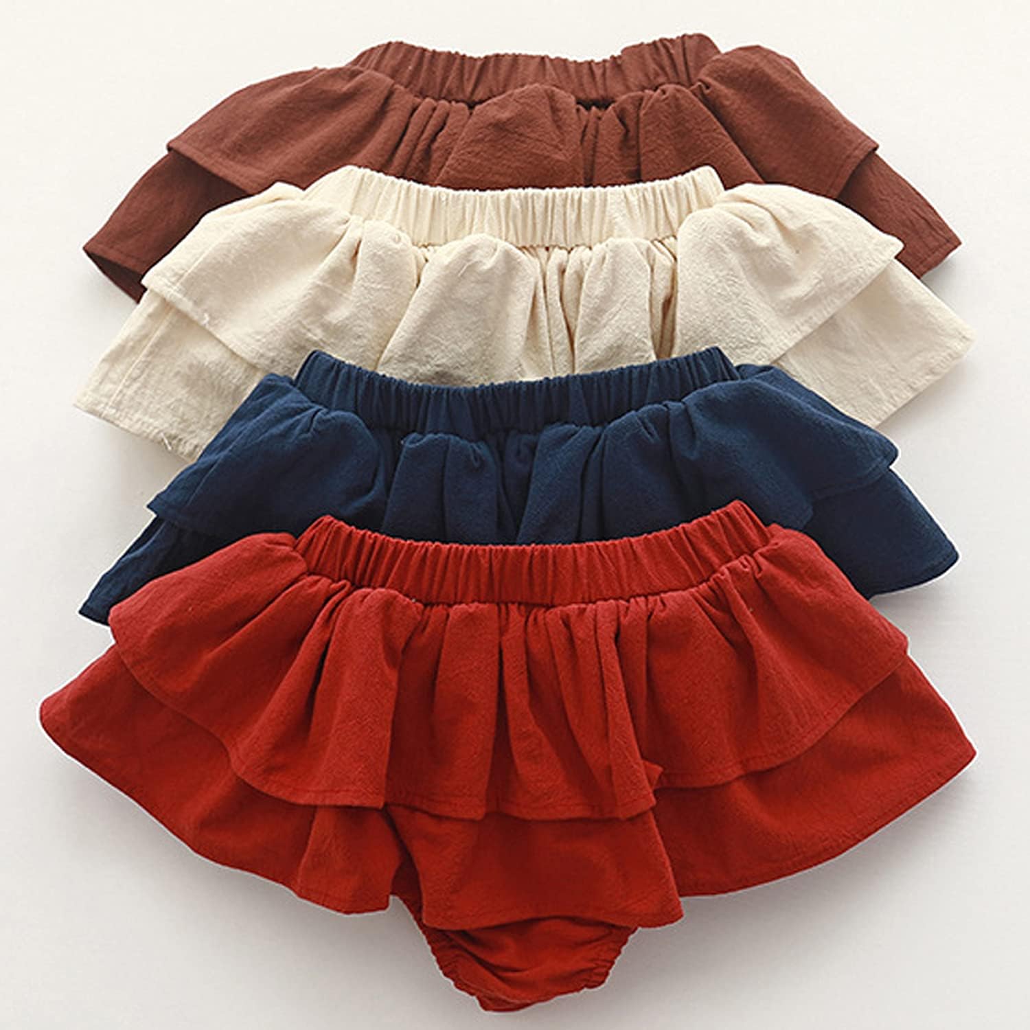 3PC EISHOW Floral Ruffle Cotton Bloomers