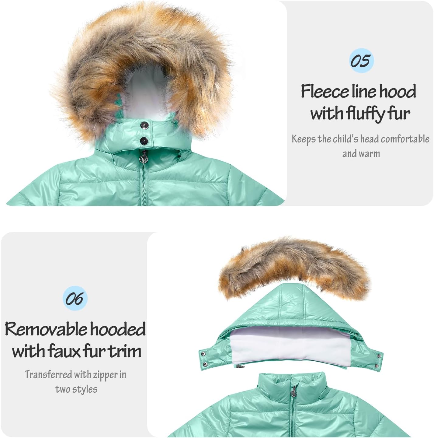 Garemcy Girls Metallic Winter Coat