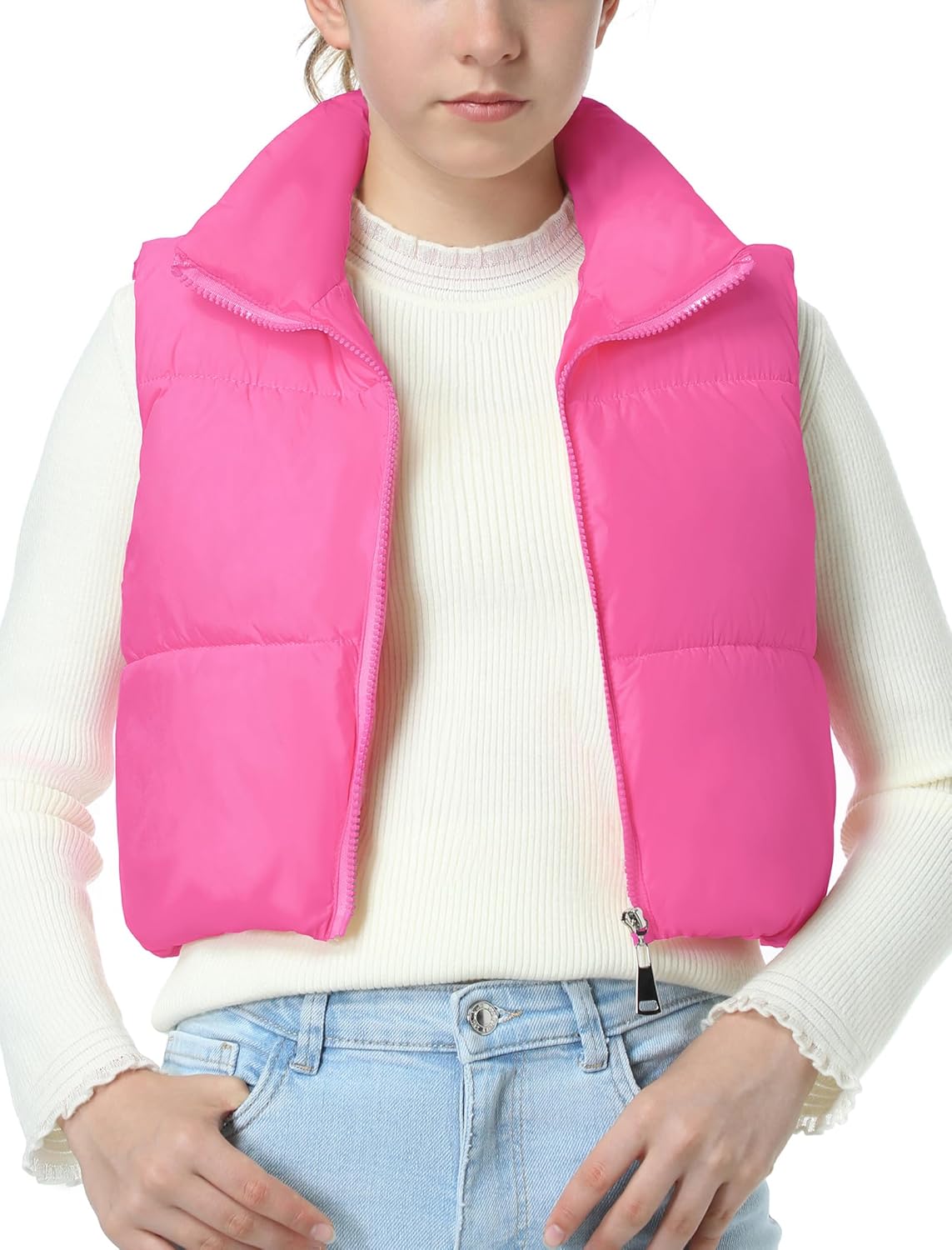 EXARUS Girls Puffer Vest Warm Waterproof 100 Cotton