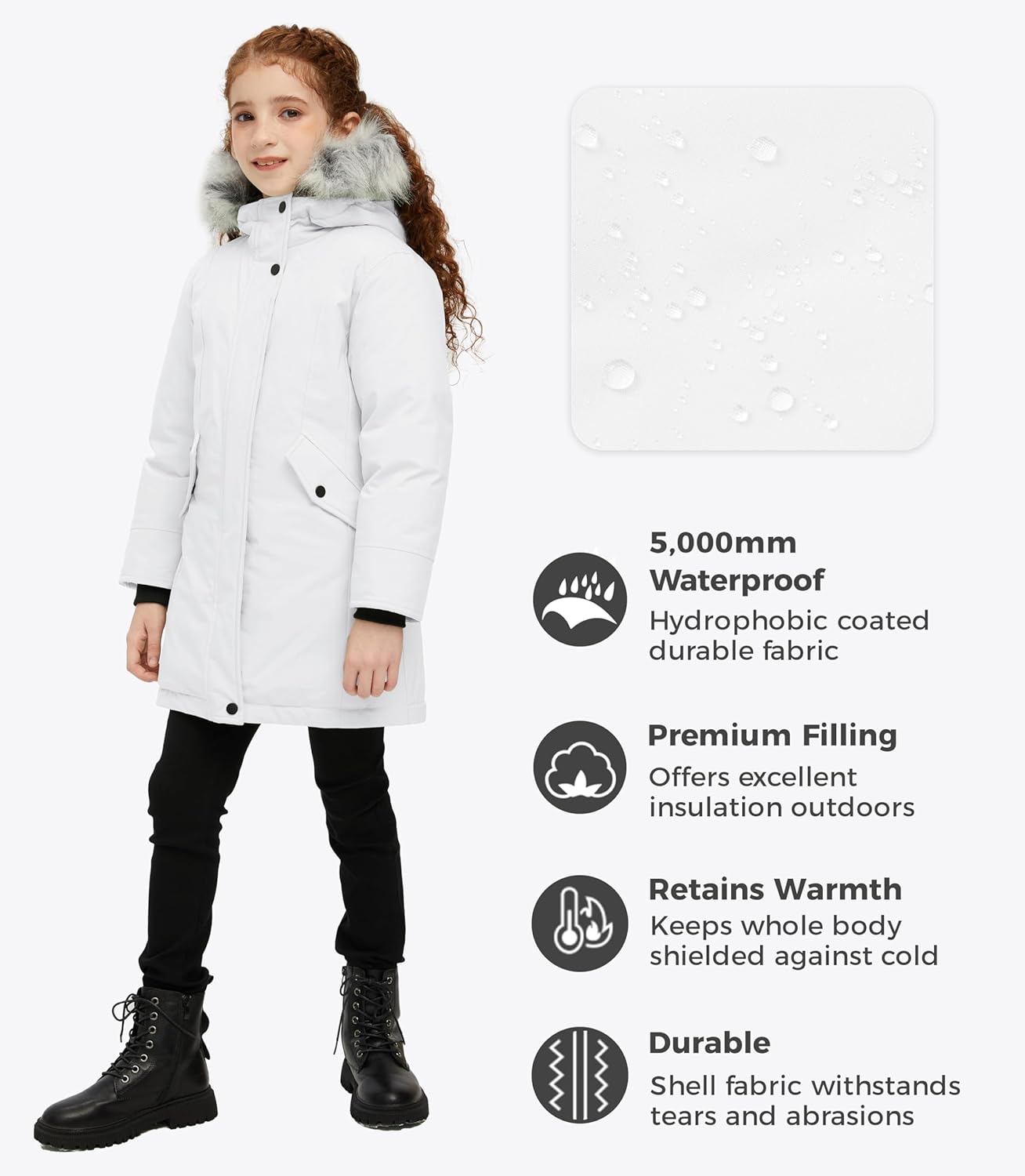 Wantdo Girls Winter Coat - Warm Windproof Parka for Cold Weather