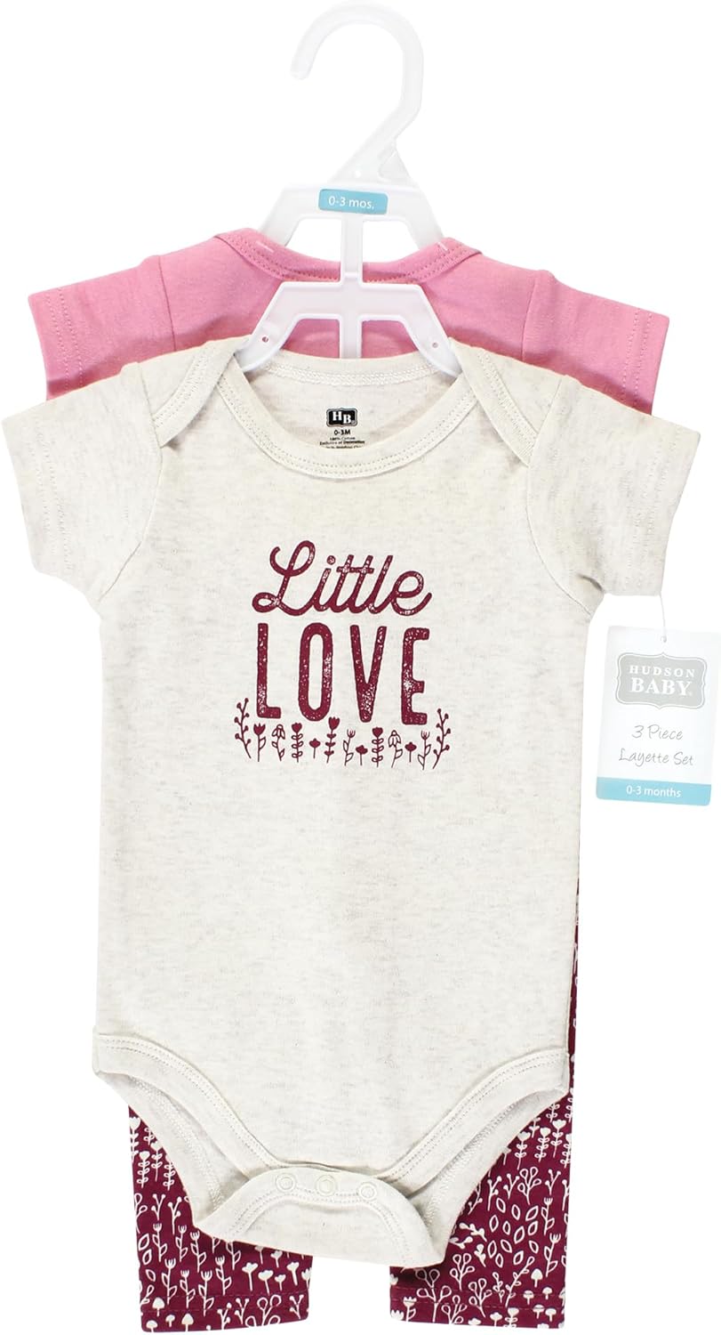 Hudson Baby Unisex Cotton Bodysuit and Pant Set Perfect for Growing Babies