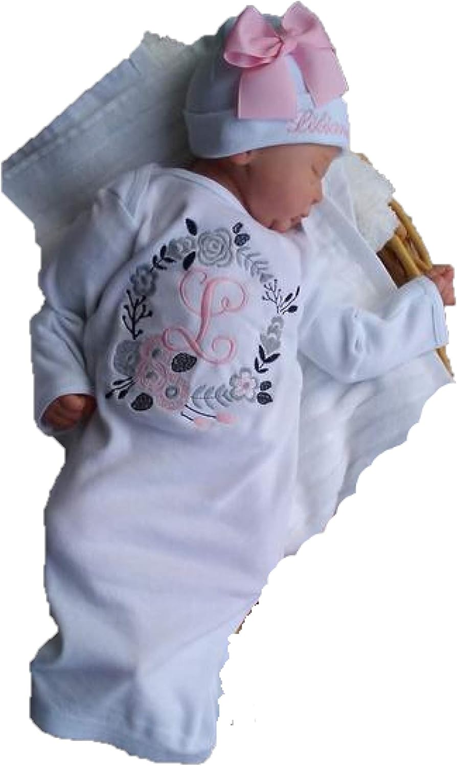 Personalized Baby Gown with Beanie