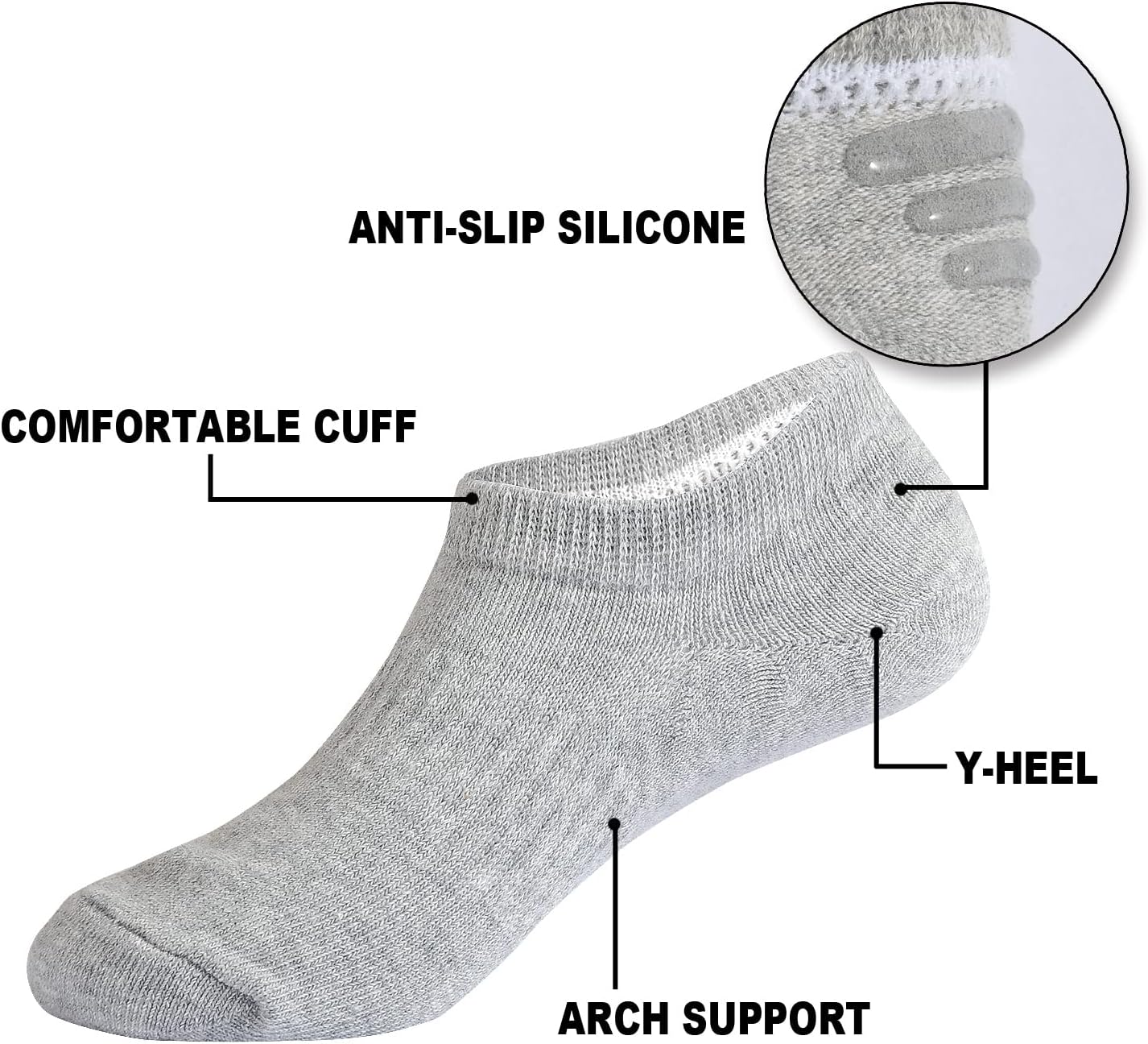 EPEIUS Kids No Show Socks 612 Pack